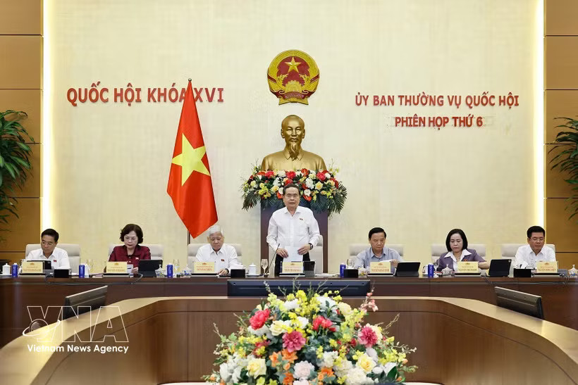 NA President Tran Thanh Man speaks at the sixth session of the National Assembly Standing Committee. (Photo: VNA)