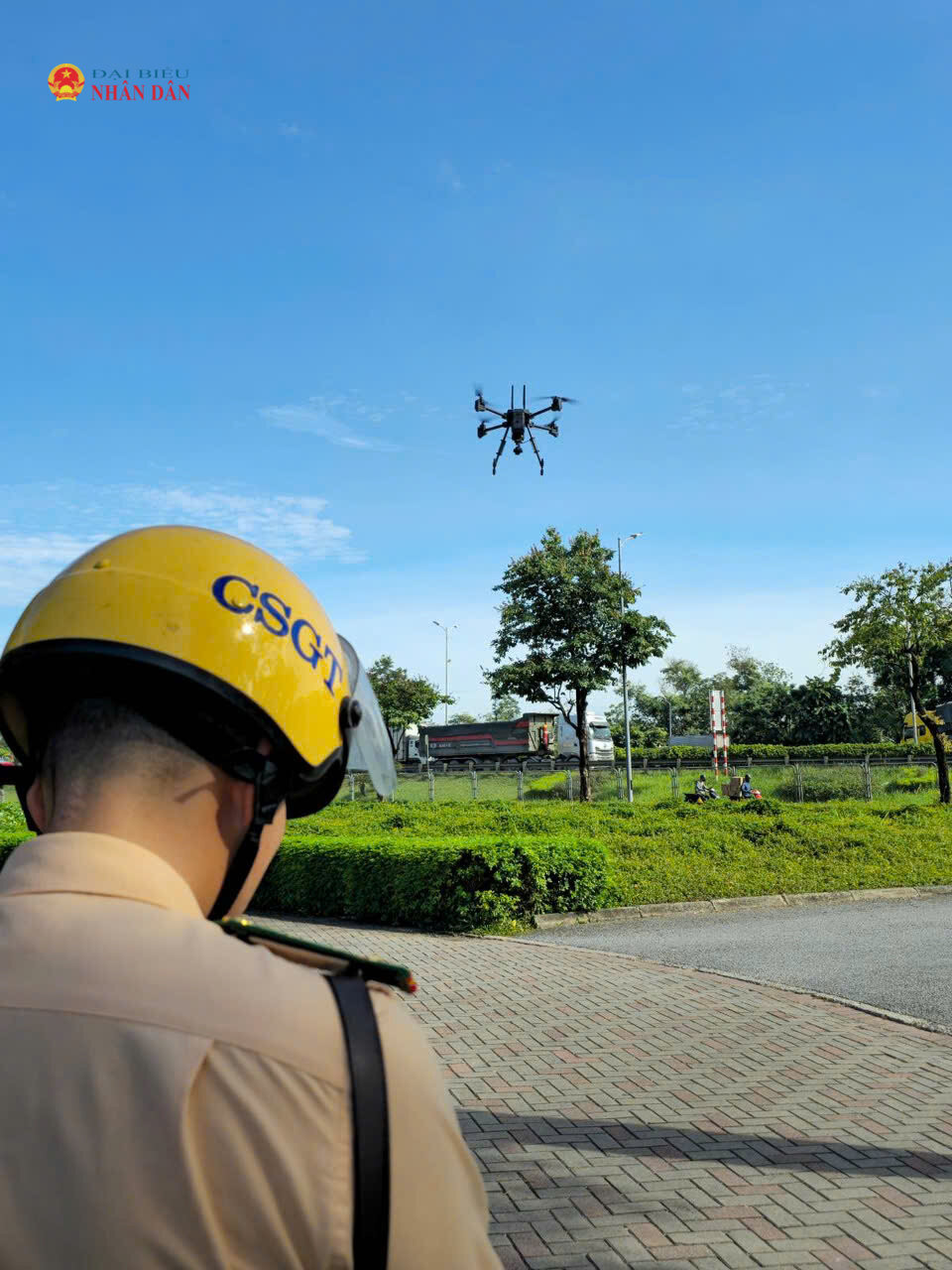 Phòng CSGT thử nghiệm thiết bị UAV.