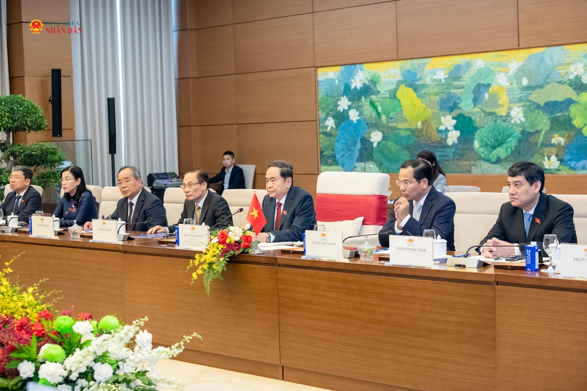 Chủ tịch Quốc hội Trần Thanh Mẫn phát biểu tại cuộc hội kiến