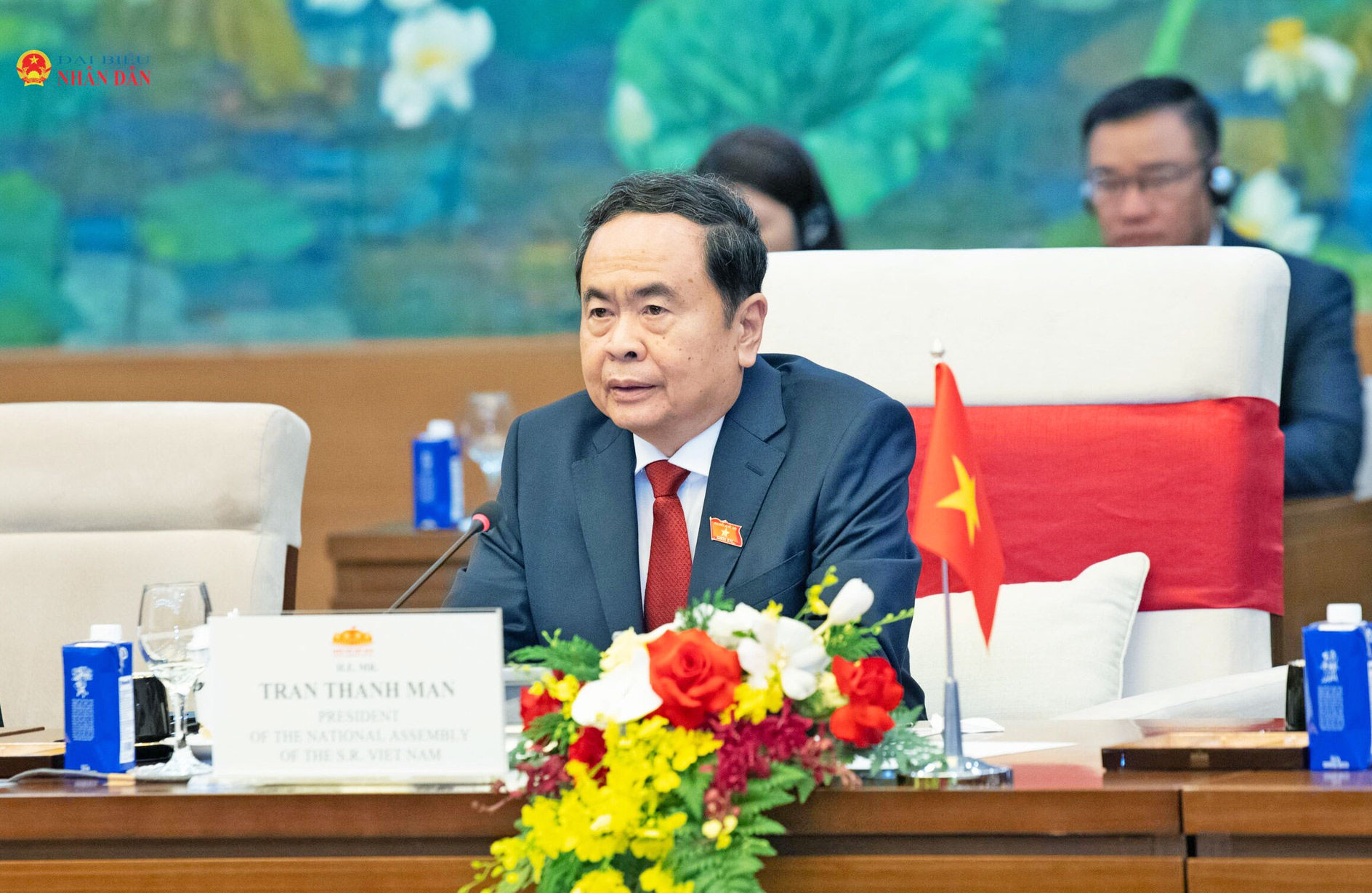 Chủ tịch Quốc hội Trần Thanh Mẫn phát biểu tại cuộc hội kiến