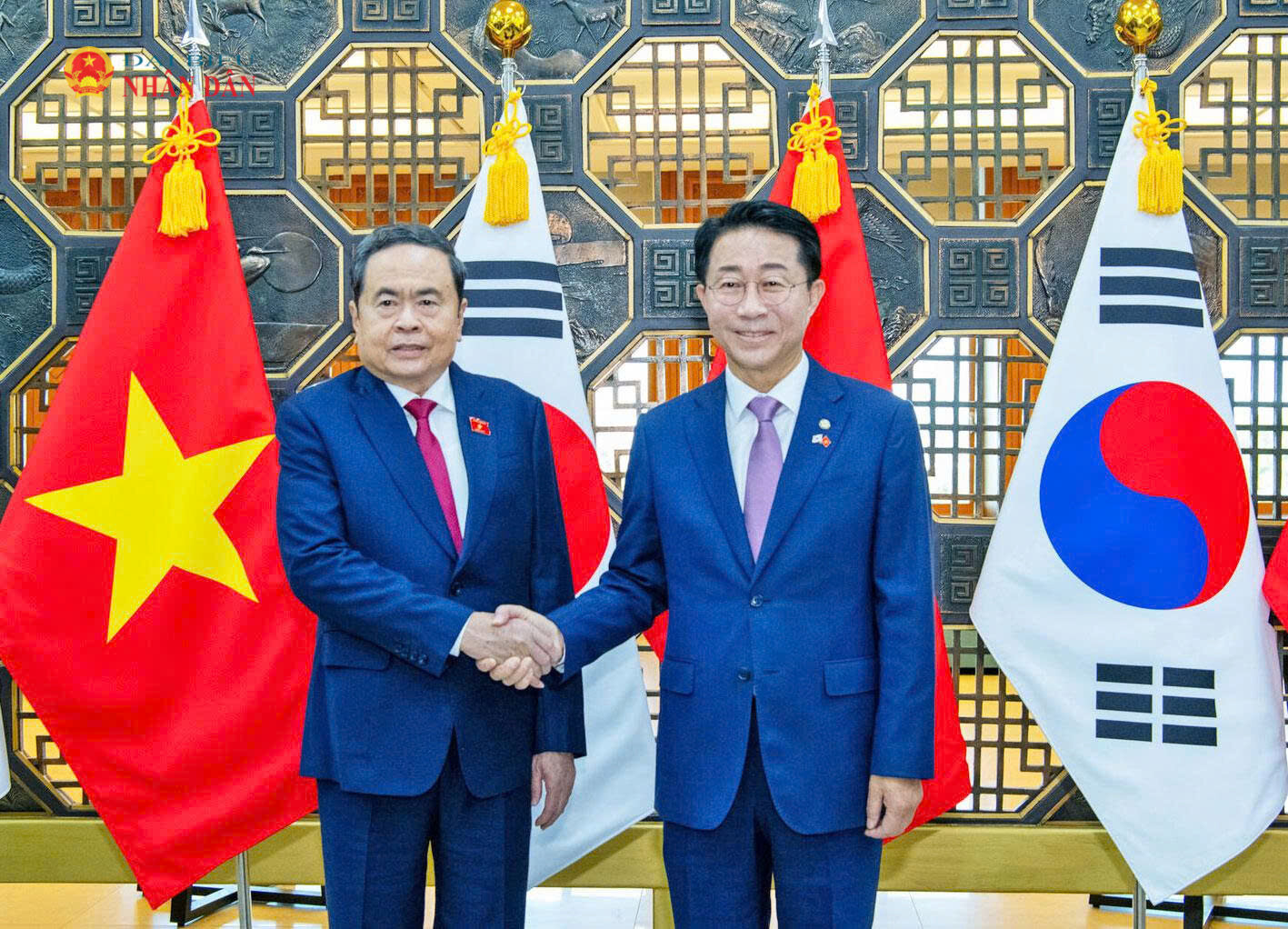 Chủ tịch Quốc hội Hàn Quốc Cho Jeong Sik chủ trì Lễ đón trọng thể Chủ tịch Quốc hội Trần Thanh Mẫn