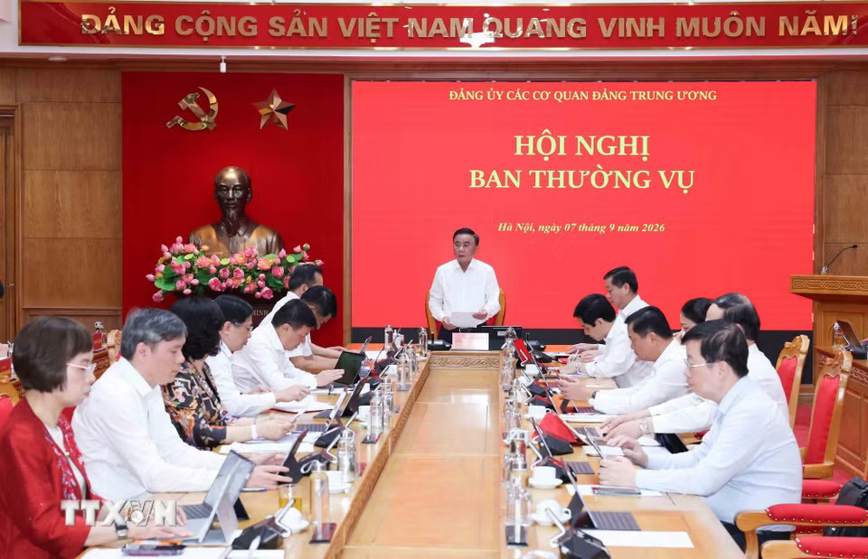Thường trực Ban Bí thư, Bí thư Đảng uỷ các cơ quan Đảng Trung ương Trần Cẩm Tú phát biểu chỉ đạo Hội nghị