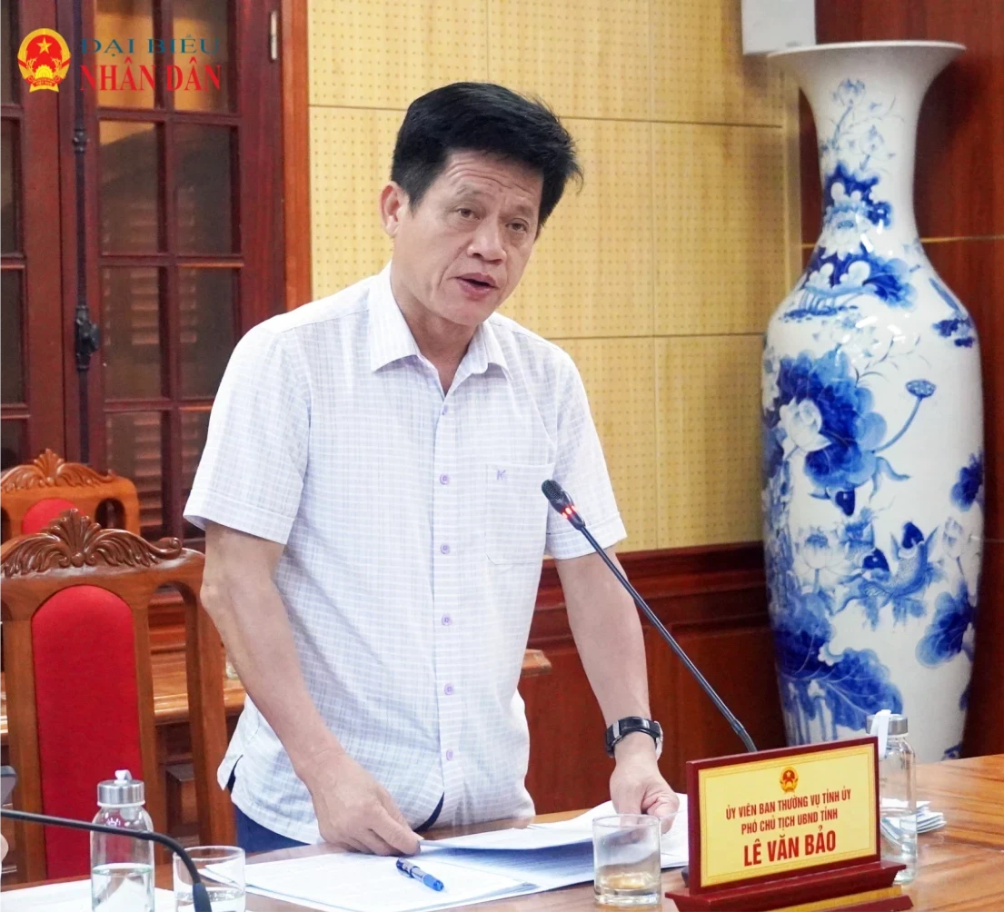 Phó Chủ tịch UBND tỉnh Quảng Trị Lê Văn Bảo phát biểu tại buổi giám sát