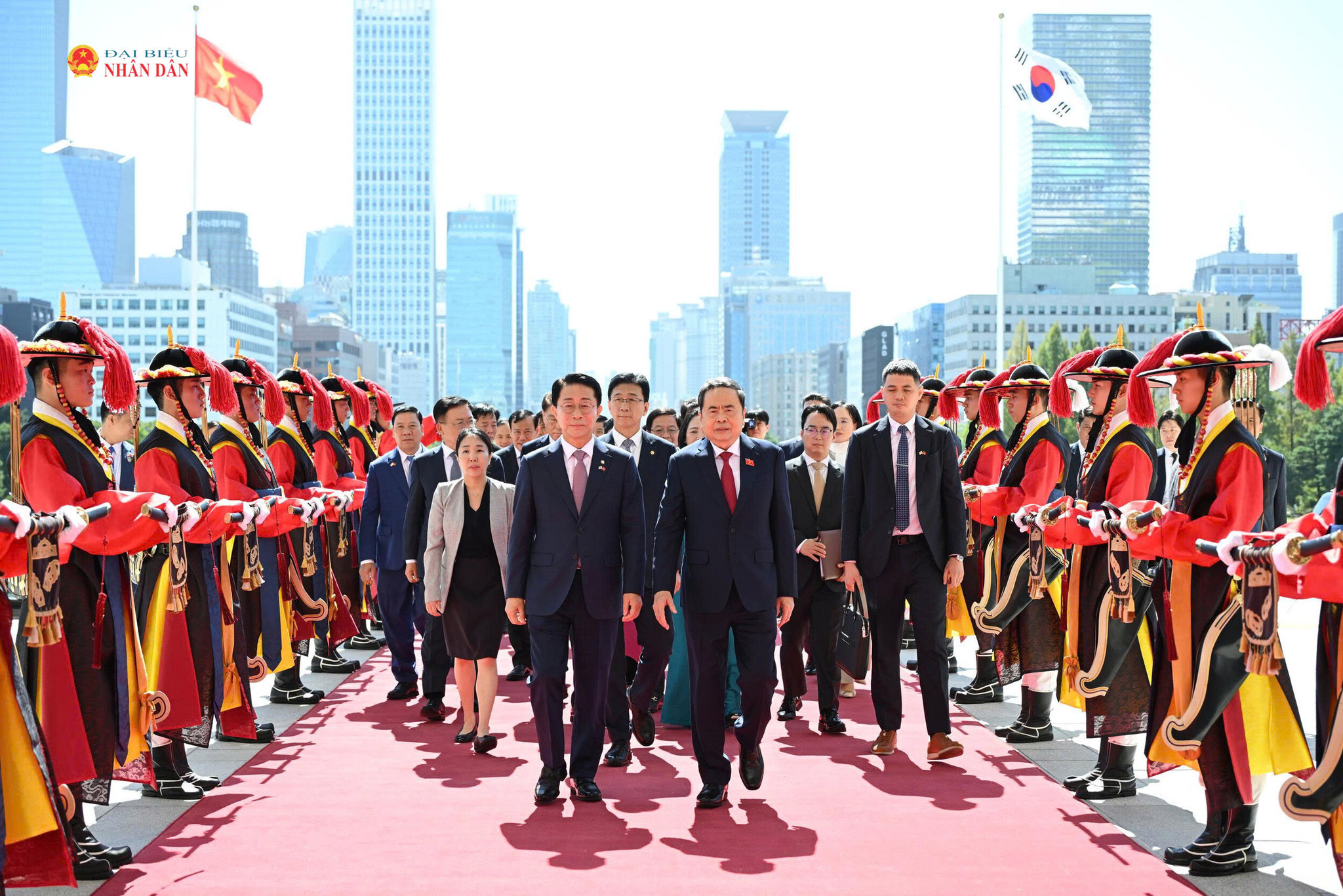 Chủ tịch Quốc hội Hàn Quốc Cho Jeong Sik chủ trì Lễ đón trọng thể Chủ tịch Quốc hội Trần Thanh Mẫn.