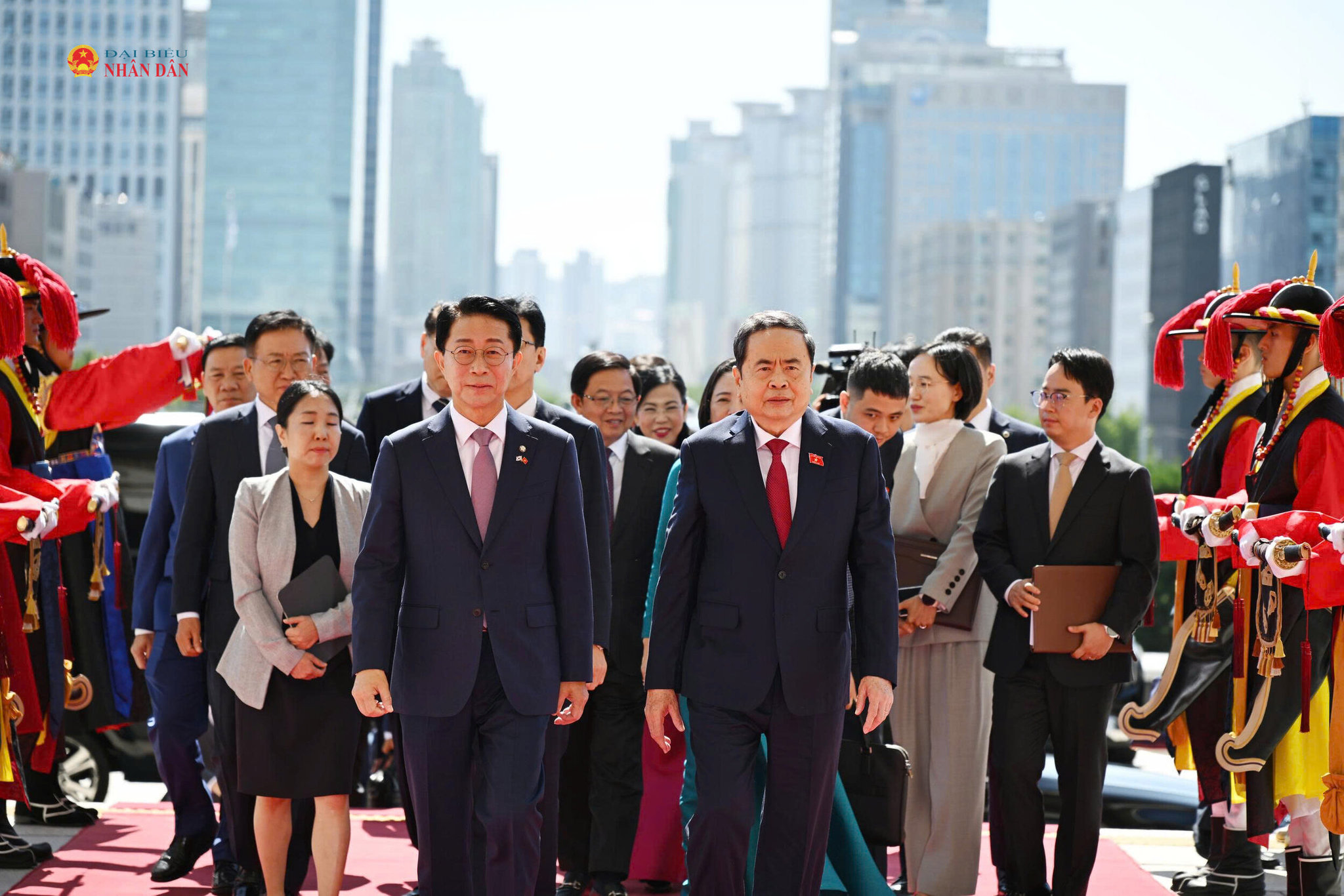 Chủ tịch Quốc hội Hàn Quốc Cho Jeong Sik chủ trì Lễ đón trọng thể Chủ tịch Quốc hội Trần Thanh Mẫn.
