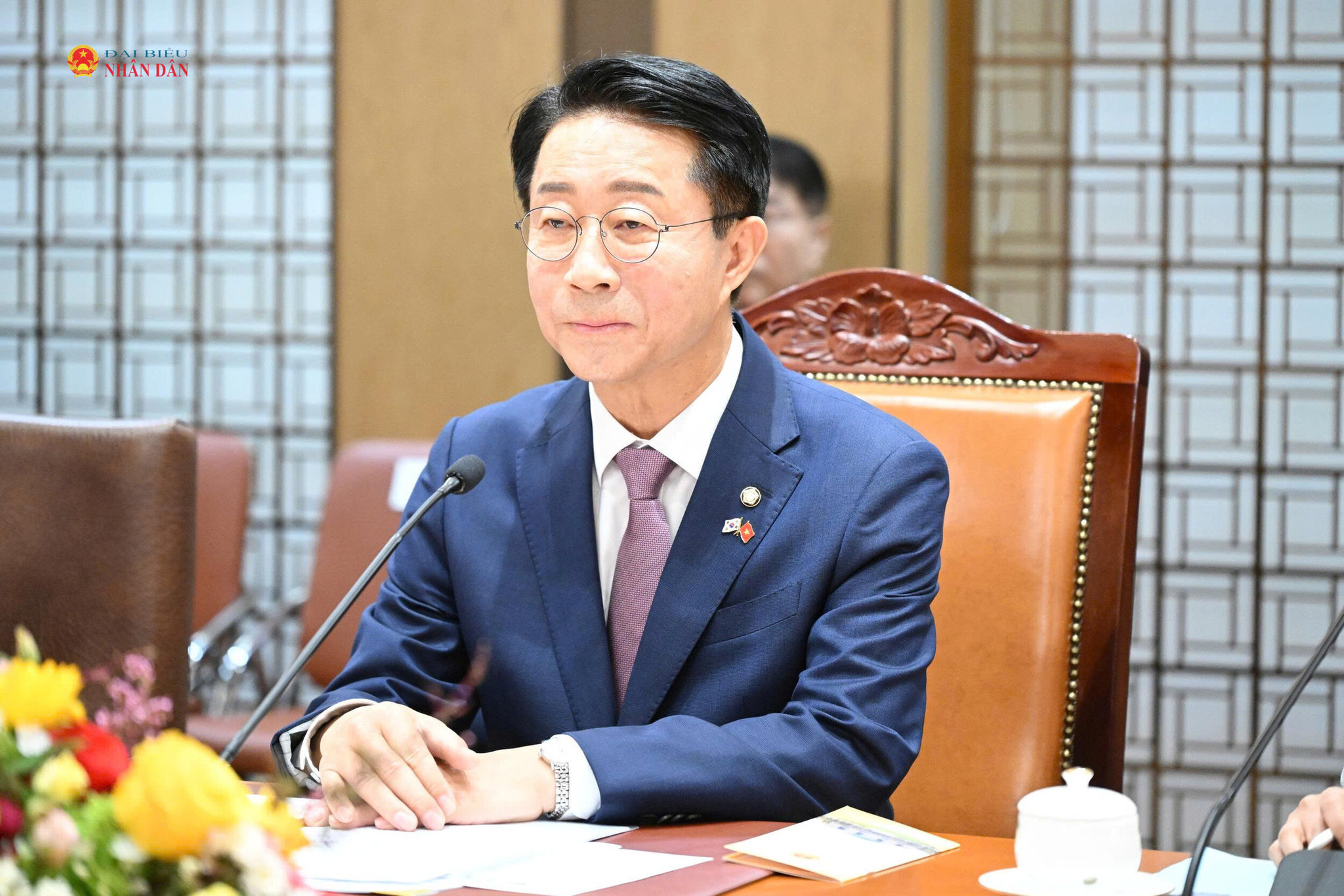 Chủ tịch Quốc hội Hàn Quốc Cho Jeong Sik hội đàm với Chủ tịch Quốc hội Trần Thanh Mẫn.