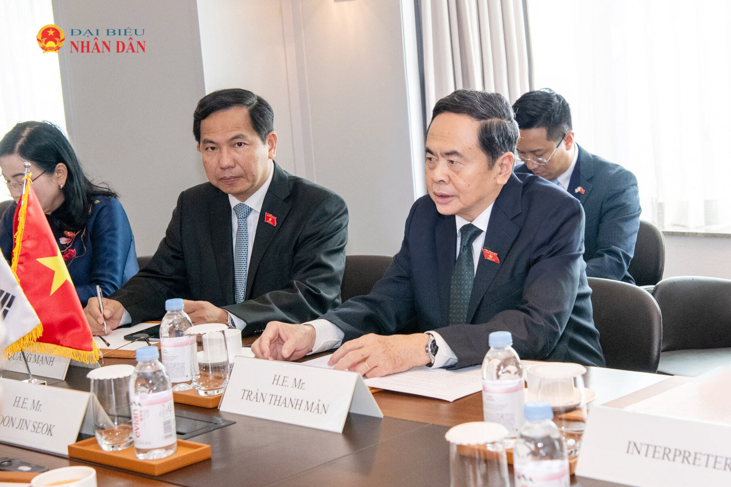 Chủ tịch Quốc hội Trần Thanh Mẫn phát biểu tại cuộc tiếp.