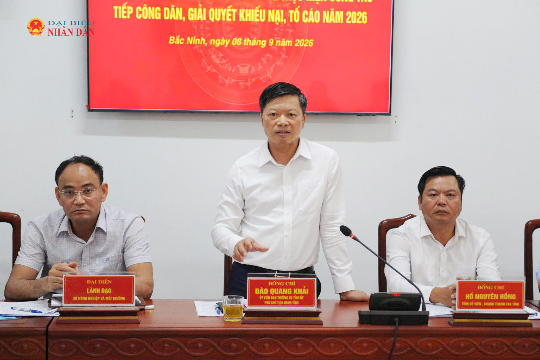 Phó Chủ tịch UBND tỉnh Bắc Ninh Đào Quang Khải phát biểu tại buổi làm việc