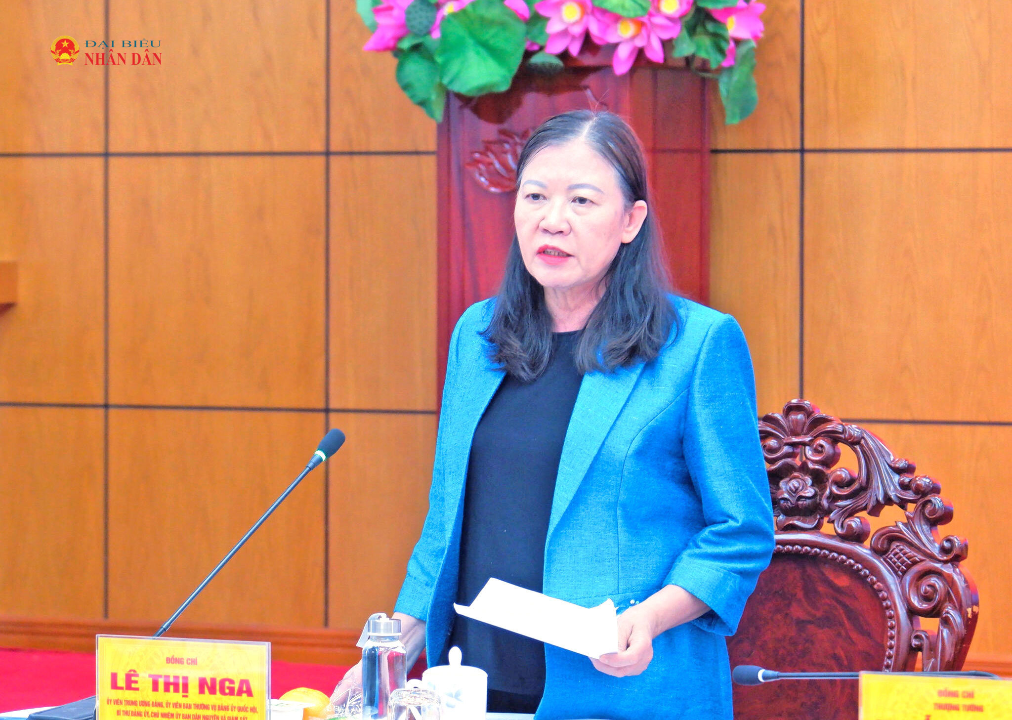 Chủ nhiệm Ủy ban Dân nguyện và Giám sát Lê Thị Nga phát biểu