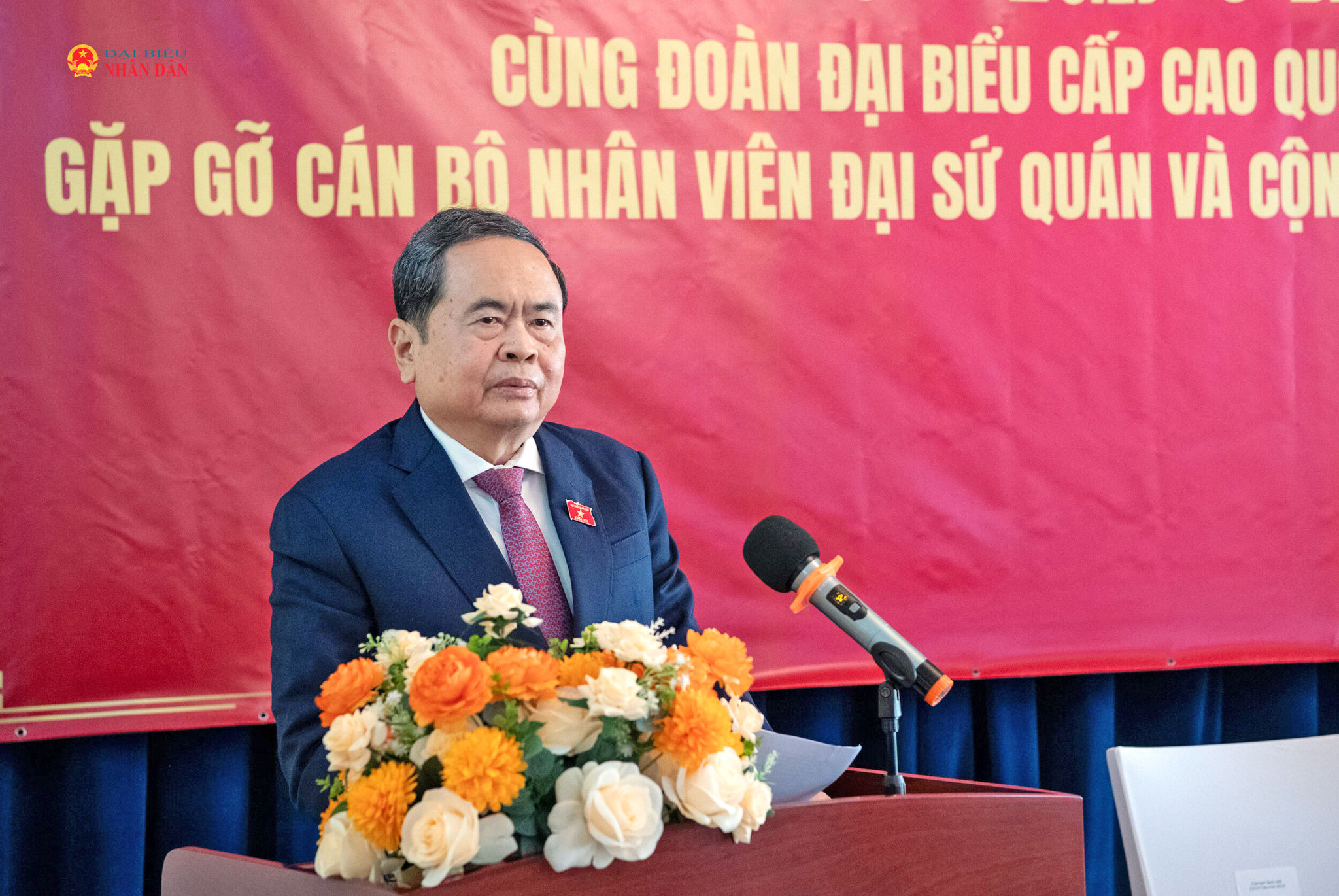 Chủ tịch Quốc hội Trần Thanh Mẫn phát biểu tại cuộc gặp mặt