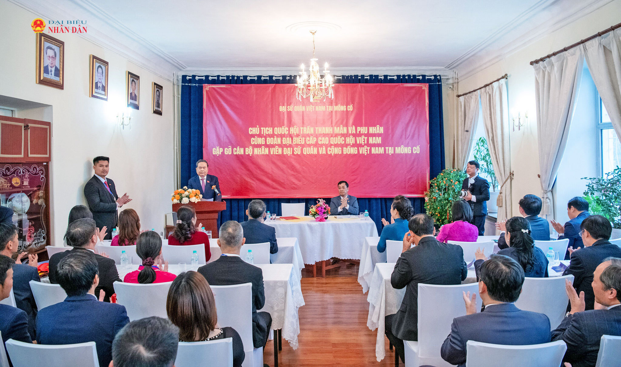Chủ tịch Quốc hội Trần Thanh Mẫn phát biểu tại cuộc gặp mặt