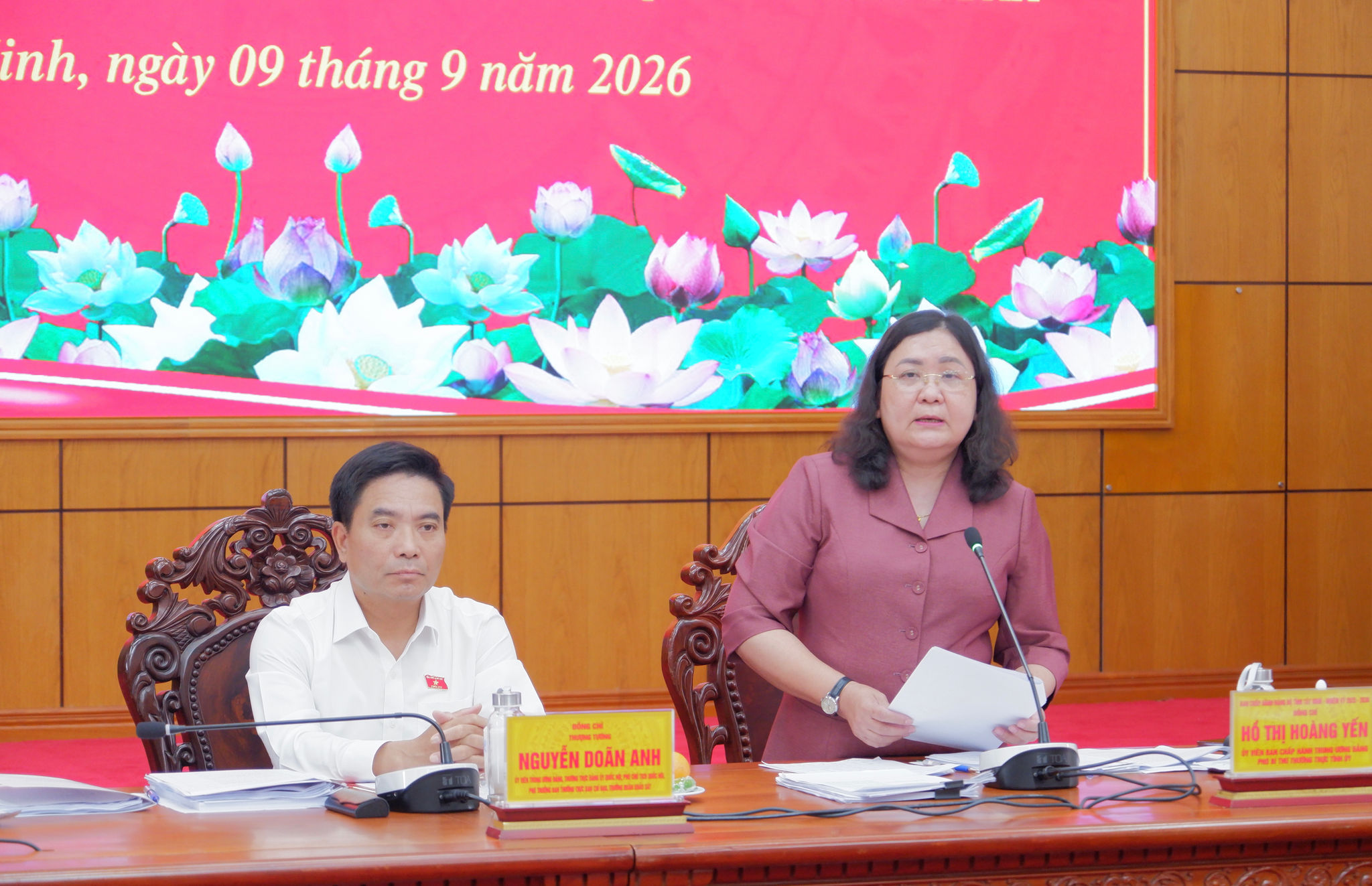 Phó Bí thư Thường trực Tỉnh ủy Tây Ninh Hồ Thị Hoàng Yến phát biểu