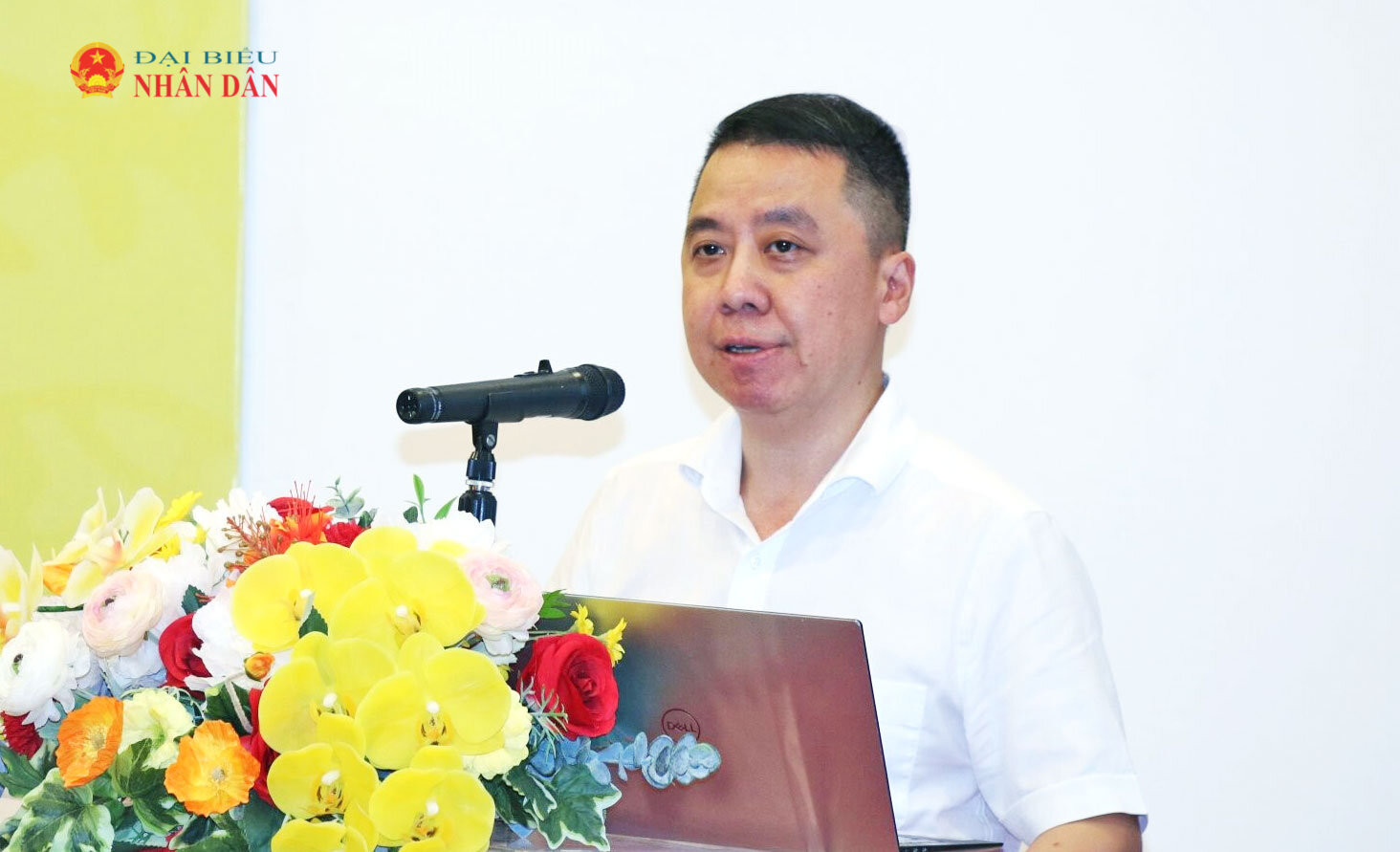 Cục trưởng Cục Chuyển đổi số Lã Hoàng Trung phát biểu