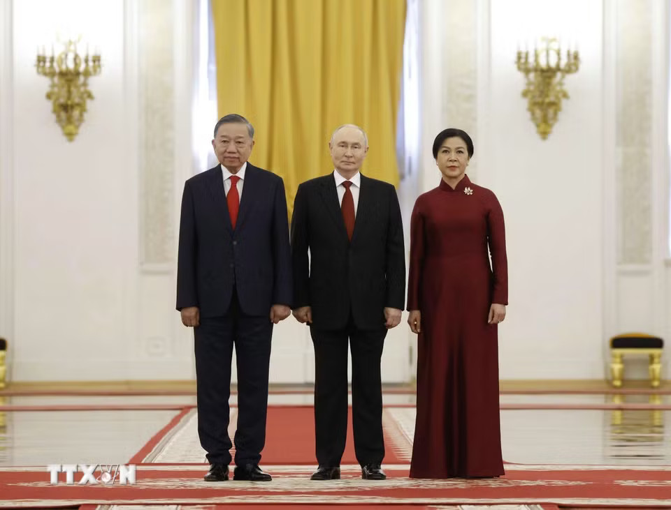 Tổng thống Liên bang Nga Vladimir Putin đón Tổng Bí thư, Chủ tịch nước Tô Lâm và Phu nhân