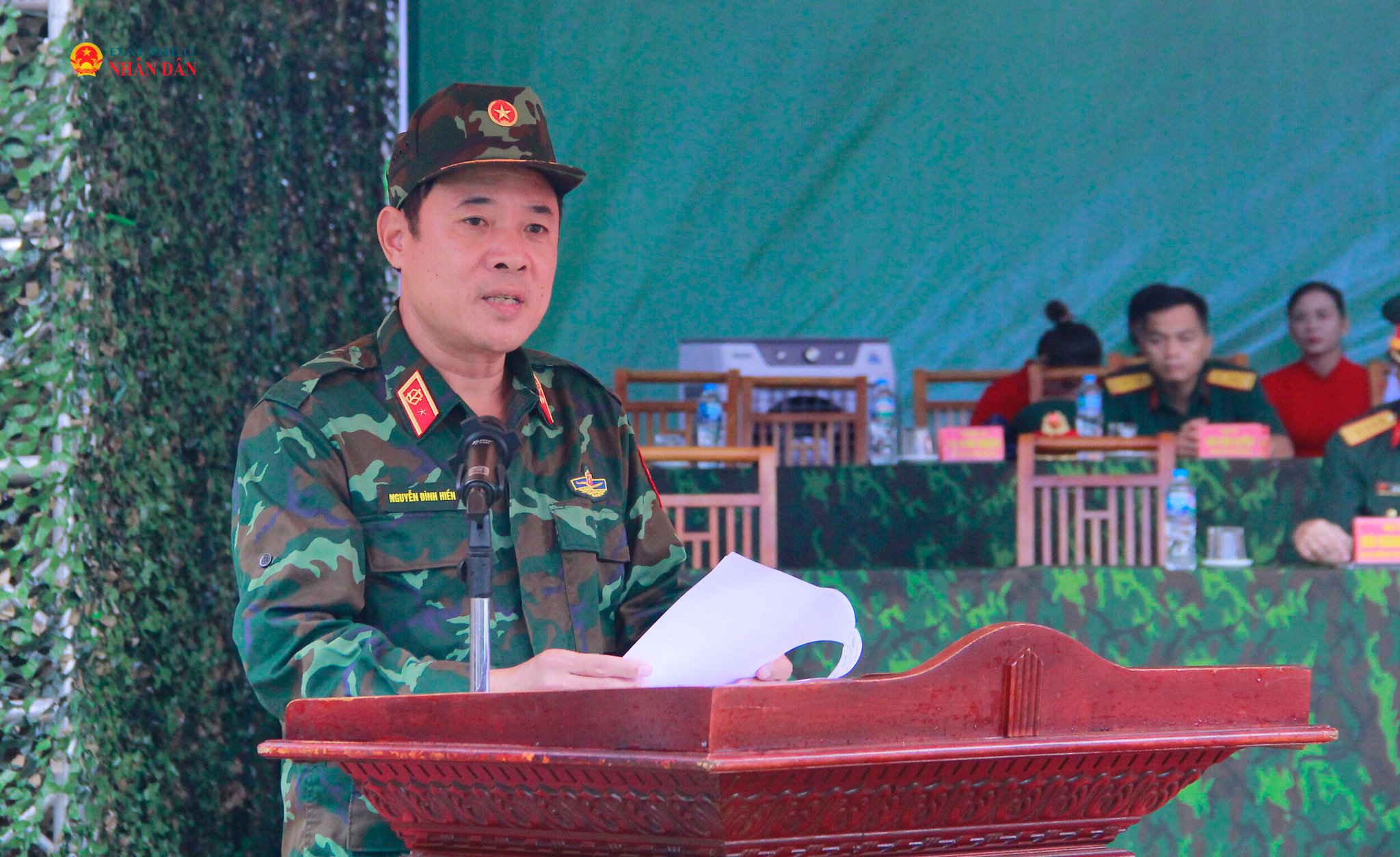 Tư lệnh Binh chủng Hóa học, Trưởng Cơ quan thường trực 81, Thiếu tướng Nguyễn Đình Hiền phát biểu chỉ đạo