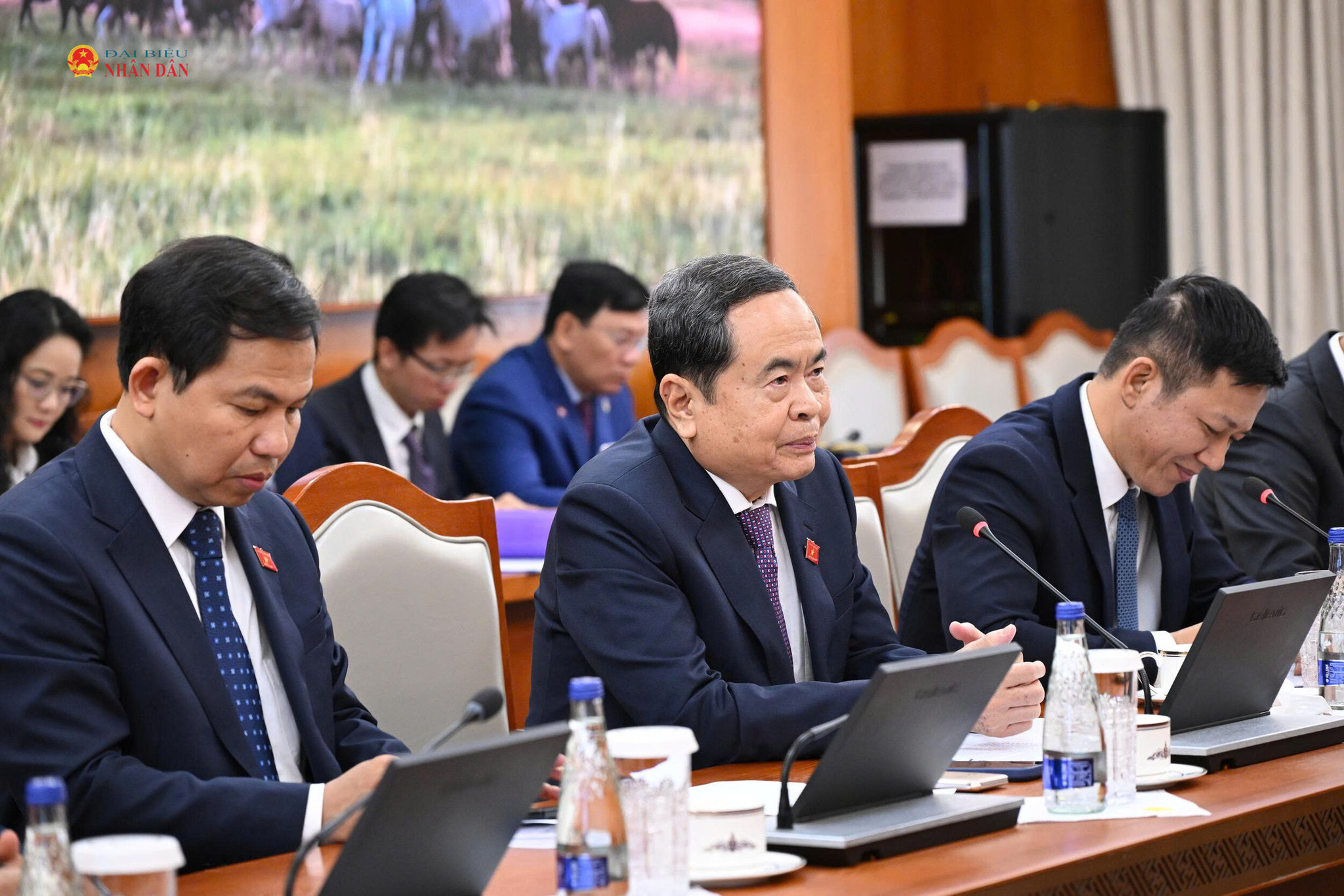 Chủ tịch Quốc hội Trần Thanh Mẫn phát biểu tại cuộc tiếp