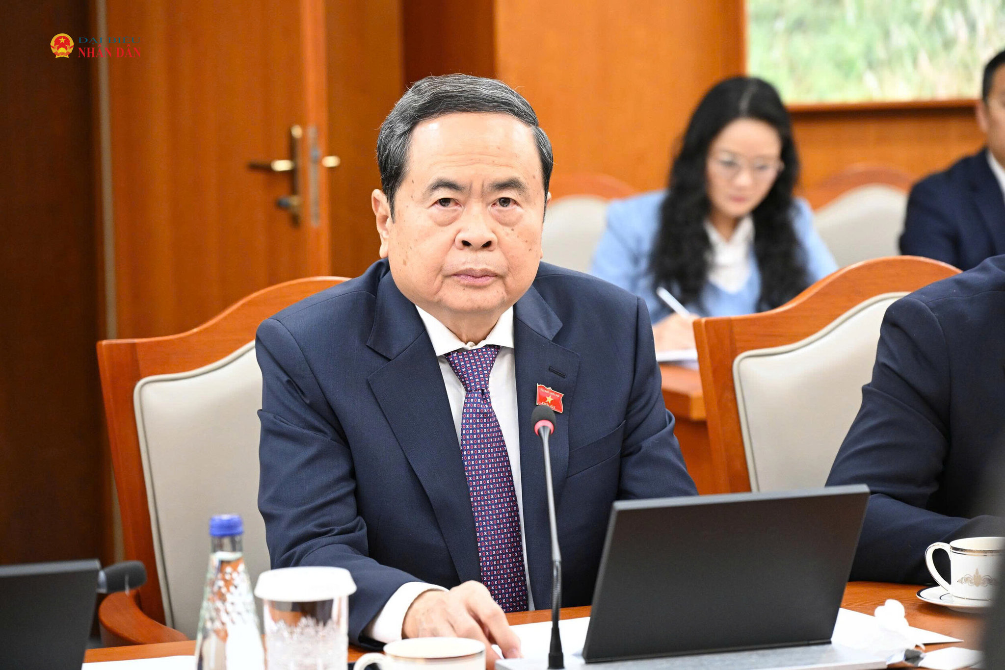 Chủ tịch Quốc hội Trần Thanh Mẫn phát biểu tại cuộc tiếp