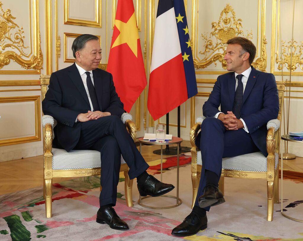 Tổng Bí thư, Chủ tịch nước Tô Lâm và Tổng thống Pháp Emmanuel Macron ngày 10/9