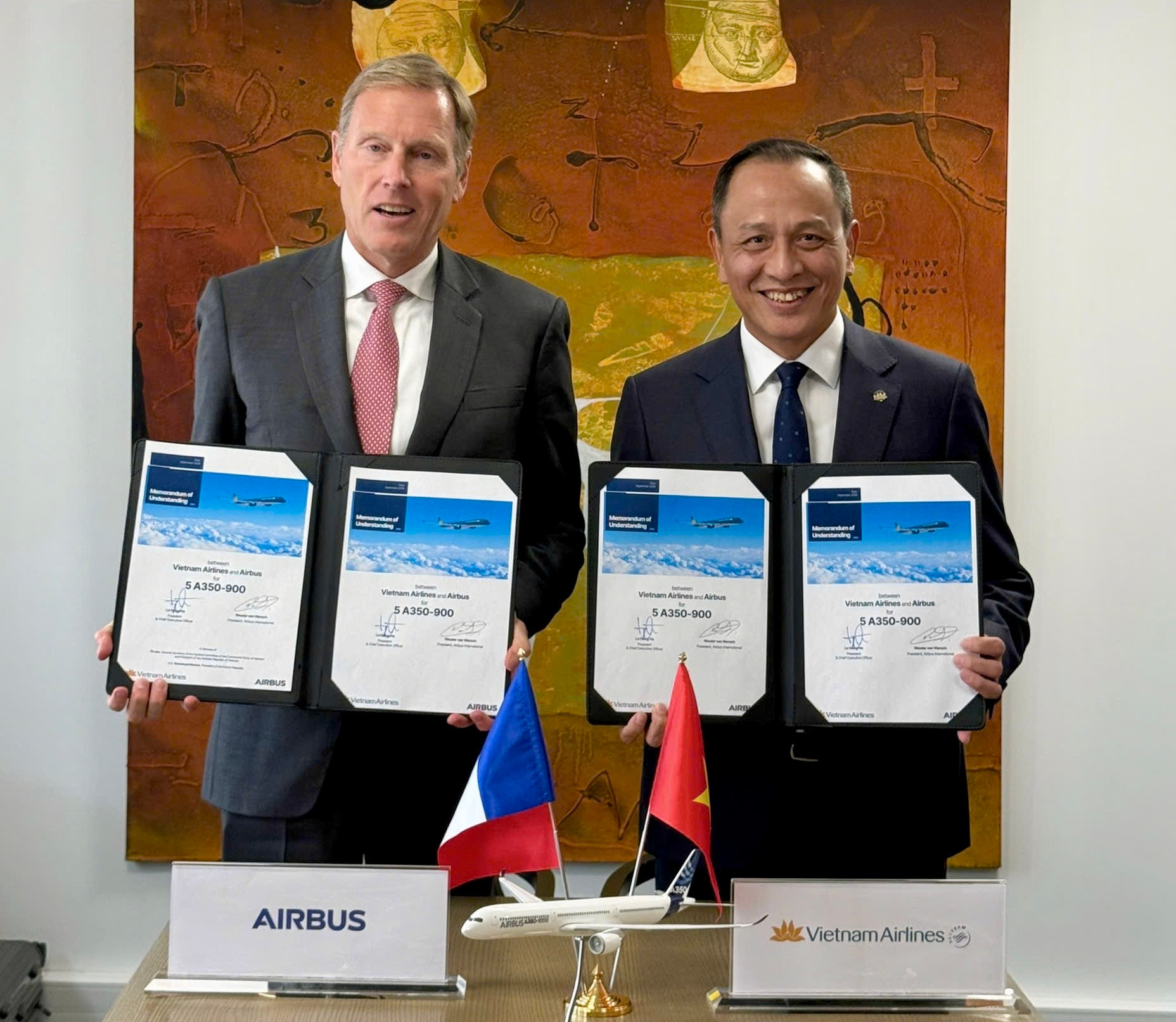 Biên bản ghi nhớ với Airbus là cơ sở để Vietnam airlines chuẩn bị cho kế hoạch tăng trưởng và nâng cao năng lực cạnh tranh trong giai đoạn tới. Ảnh VNA