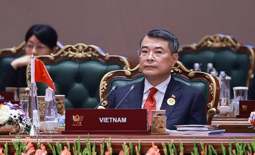 Prime Minister Le Minh Hung attends the 18th BRICS Summit. (Photo: VNA)