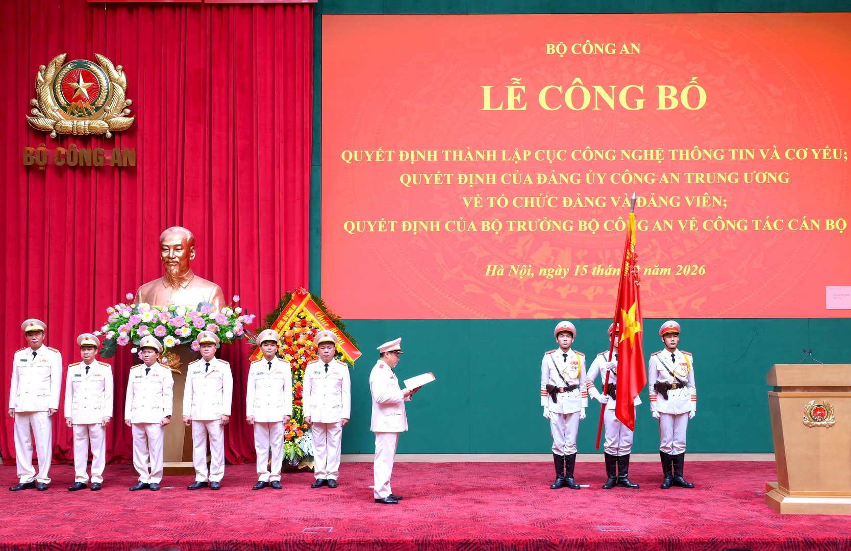 Công bố quyết định thành lập Cục Công nghệ thông tin và Cơ yếu, Bộ Công an