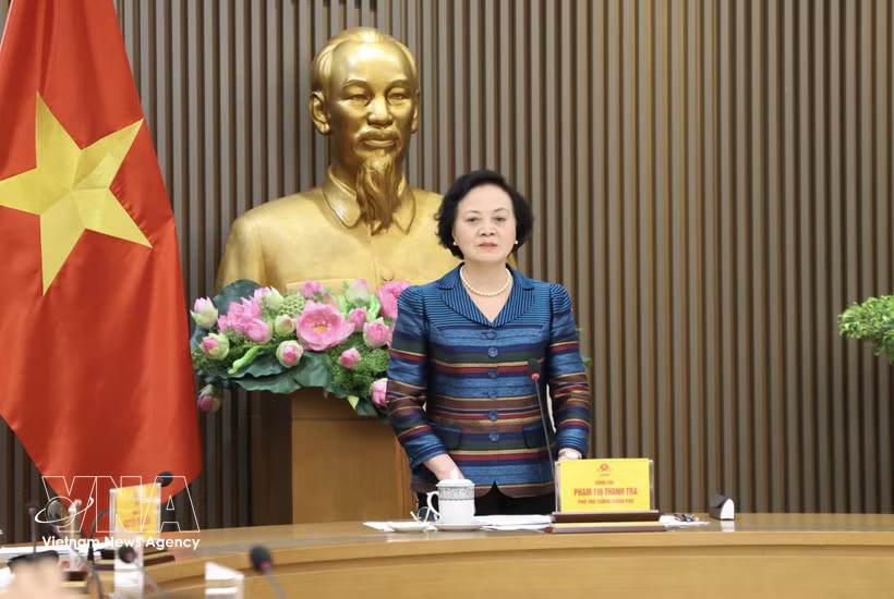 Deputy Prime Minister Pham Thi Thanh Tra speaks at the event. (Photo: VNA)