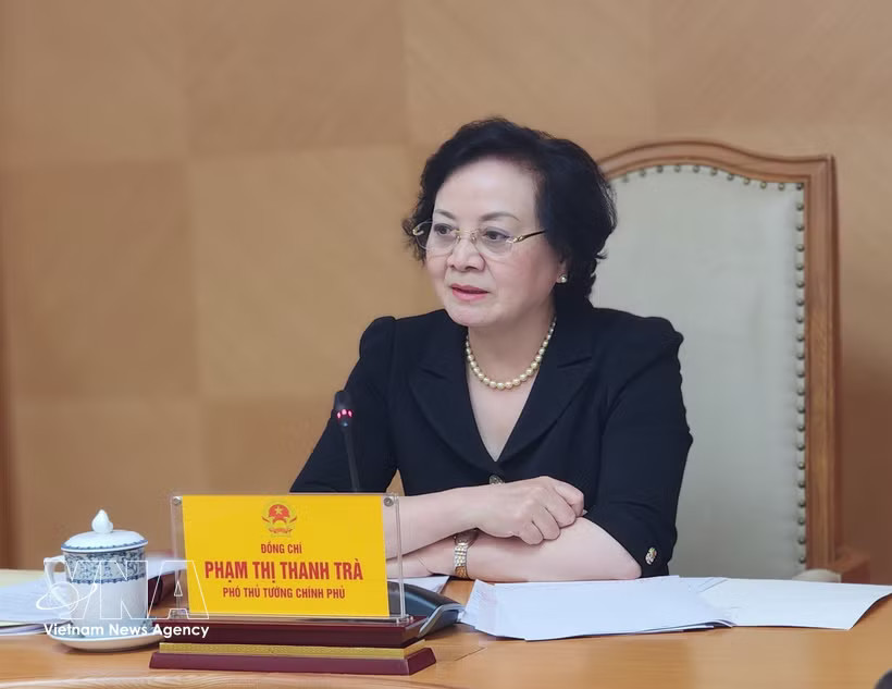 Deputy Prime Minister Pham Thi Thanh Tra at the meeting (Photo: VNA)