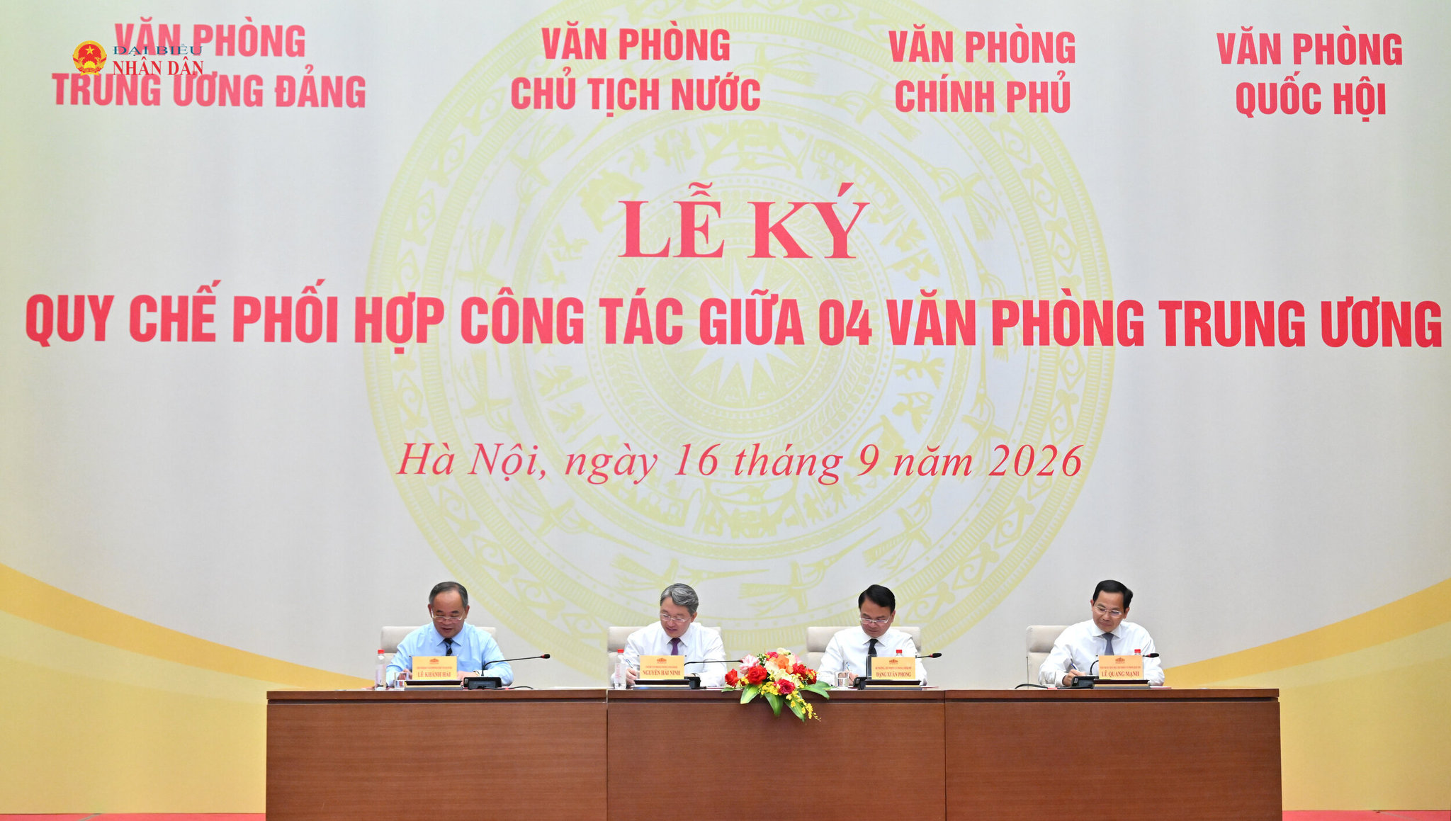 Lễ ký kết Quy chế phối hợp công tác giữa 4 Văn phòng Trung ương.