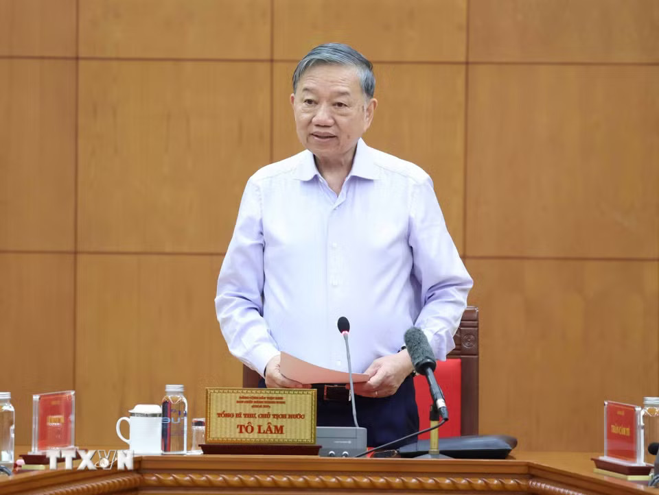 Tổng Bí thư, Chủ tịch nước Tô Lâm phát biểu chỉ đạo tại cuộc họp