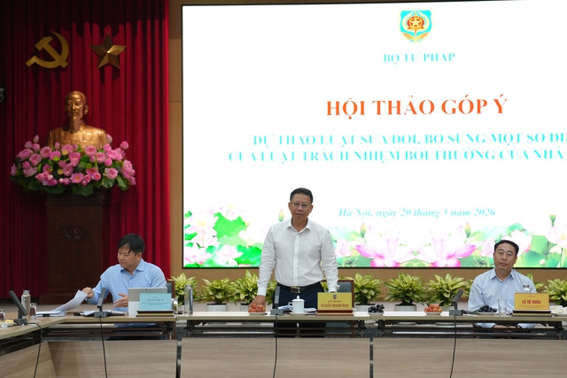 Thứ trưởng Bộ Tư pháp Nguyễn Thanh Ngọc phát biểu tại Hội thảo góp ý dự thảo Luật sửa đổi, bổ sung một số điều của Luật Trách nhiệm bồi thường của Nhà nước