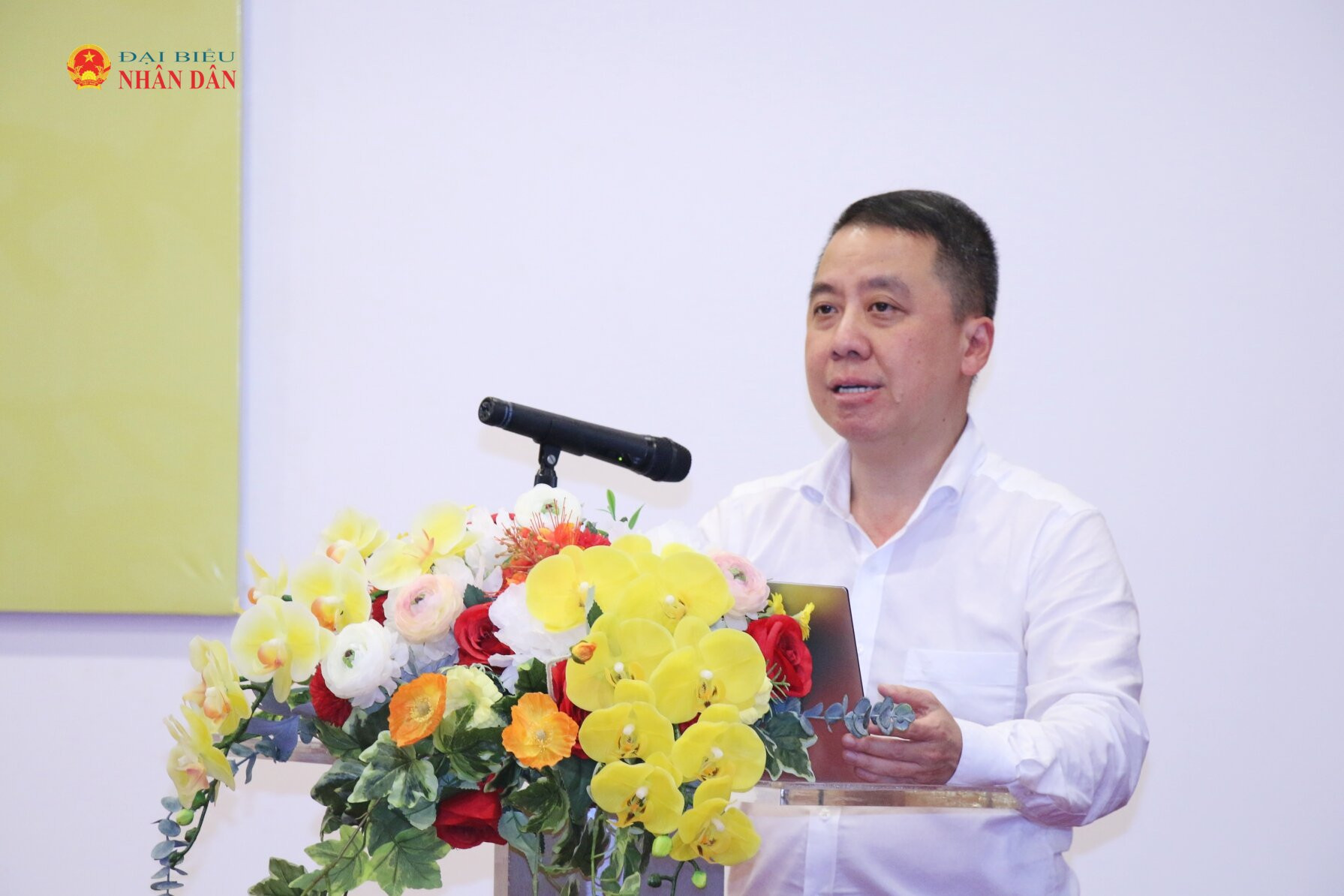Cục trưởng Cục Chuyển đổi số Lã Hoàng Trung phát biểu