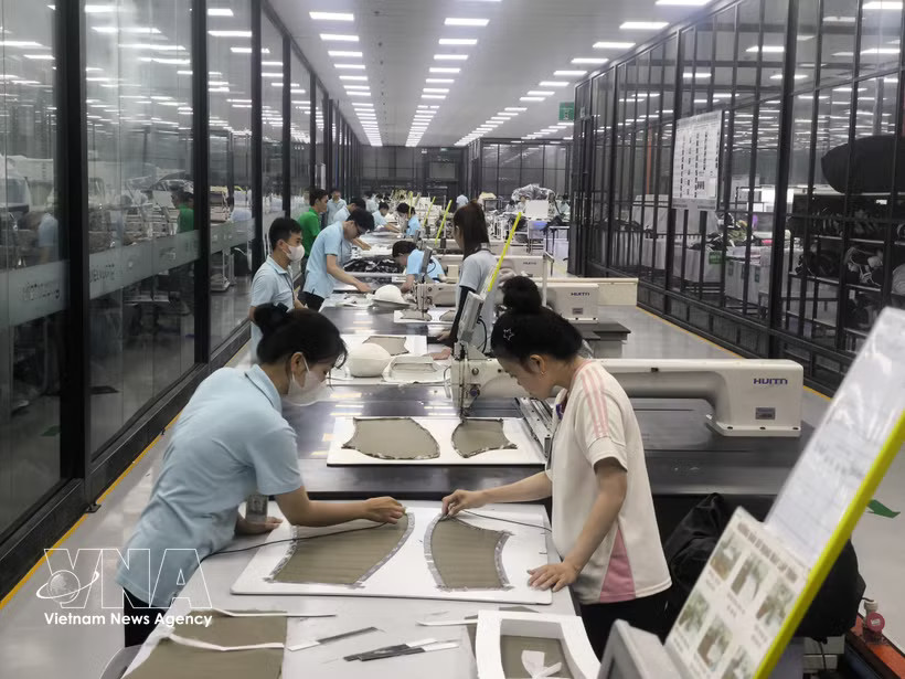 Workers produce apparel for export at Viet Vuong Company in Giao Long commune, Vietnam's Vinh Long province. Vietnam is expected to remain the fastest-growing economy in Southeast Asia in the coming years. (Photo: VNA)