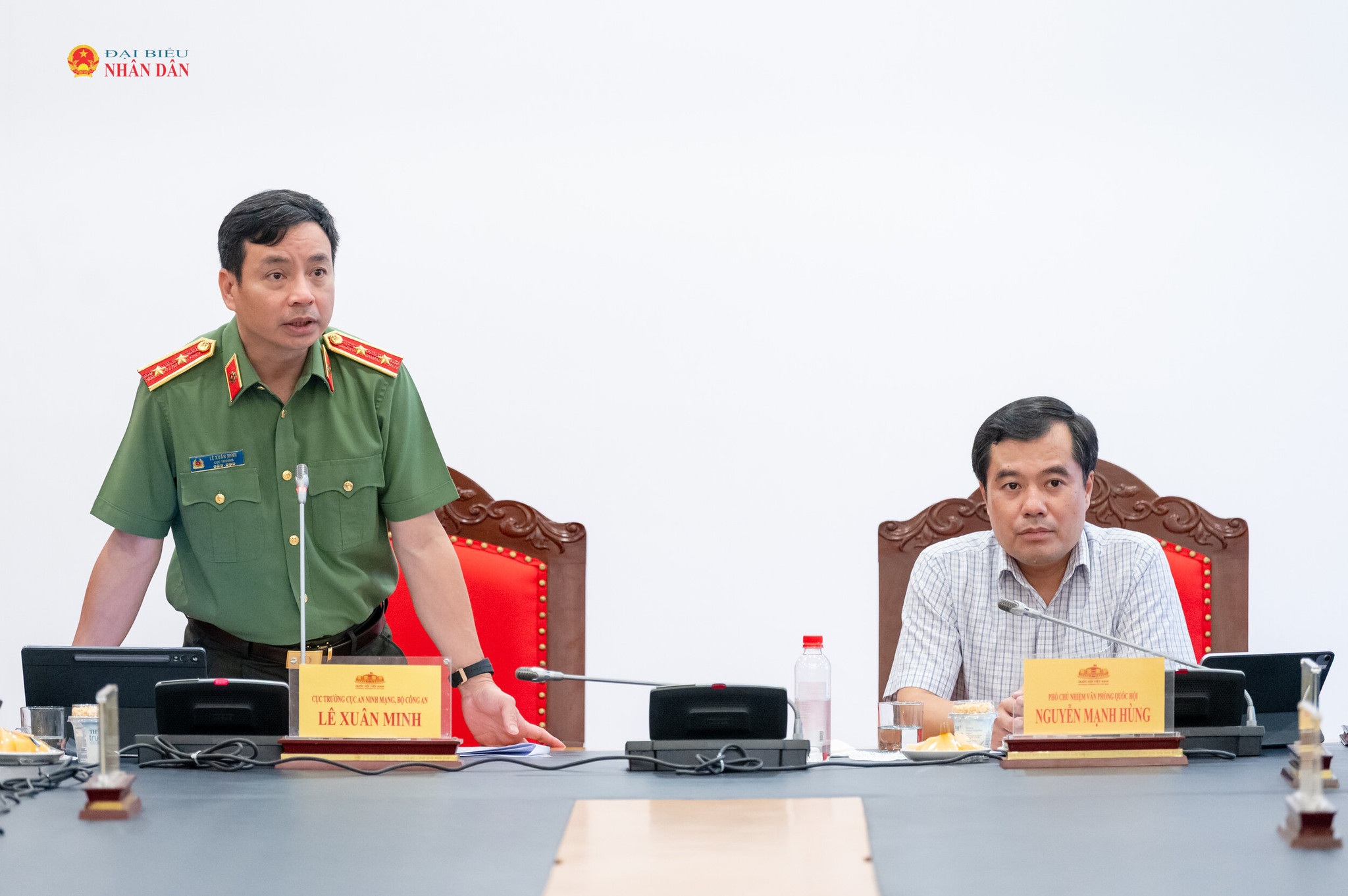 Cục trưởng Cục An ninh mạng, Trung tướng Lê Xuân Minh phát biểu tại cuộc làm việc