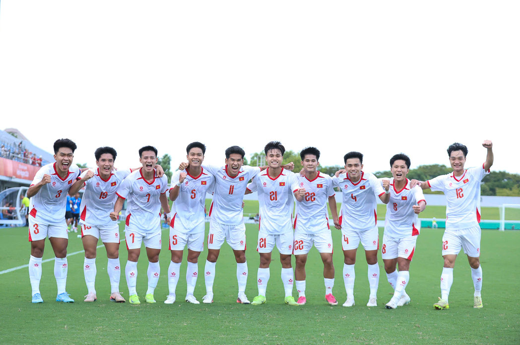 Niềm vui chiến thắng của các cầu thủ U23 Việt Nam