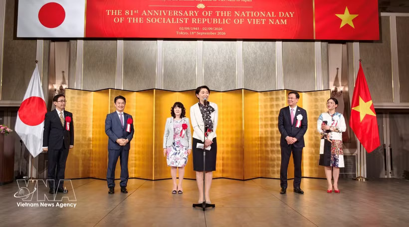 Chairwoman of the Japan-Vietnam Parliamentary Friendship Alliance Obuchi Yuko speaks at the ceremony marking 81st National Day of Vietnam in Tokyo, Japan, on September 18, 2026. (Photo: VNA)