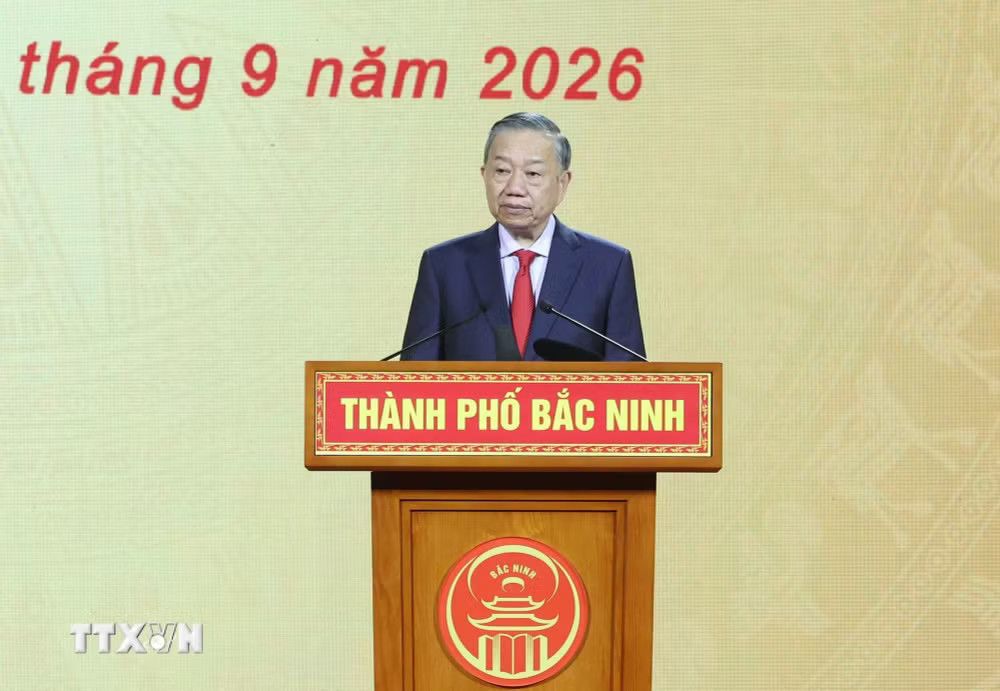Tổng Bí thư, Chủ tịch nước Tô Lâm phát biểu chỉ đạo. (Ảnh: Thống Nhất/TTXVN) Tổng Bí thư, Chủ tịch nước Tô Lâm phát biểu tại Lễ công bố