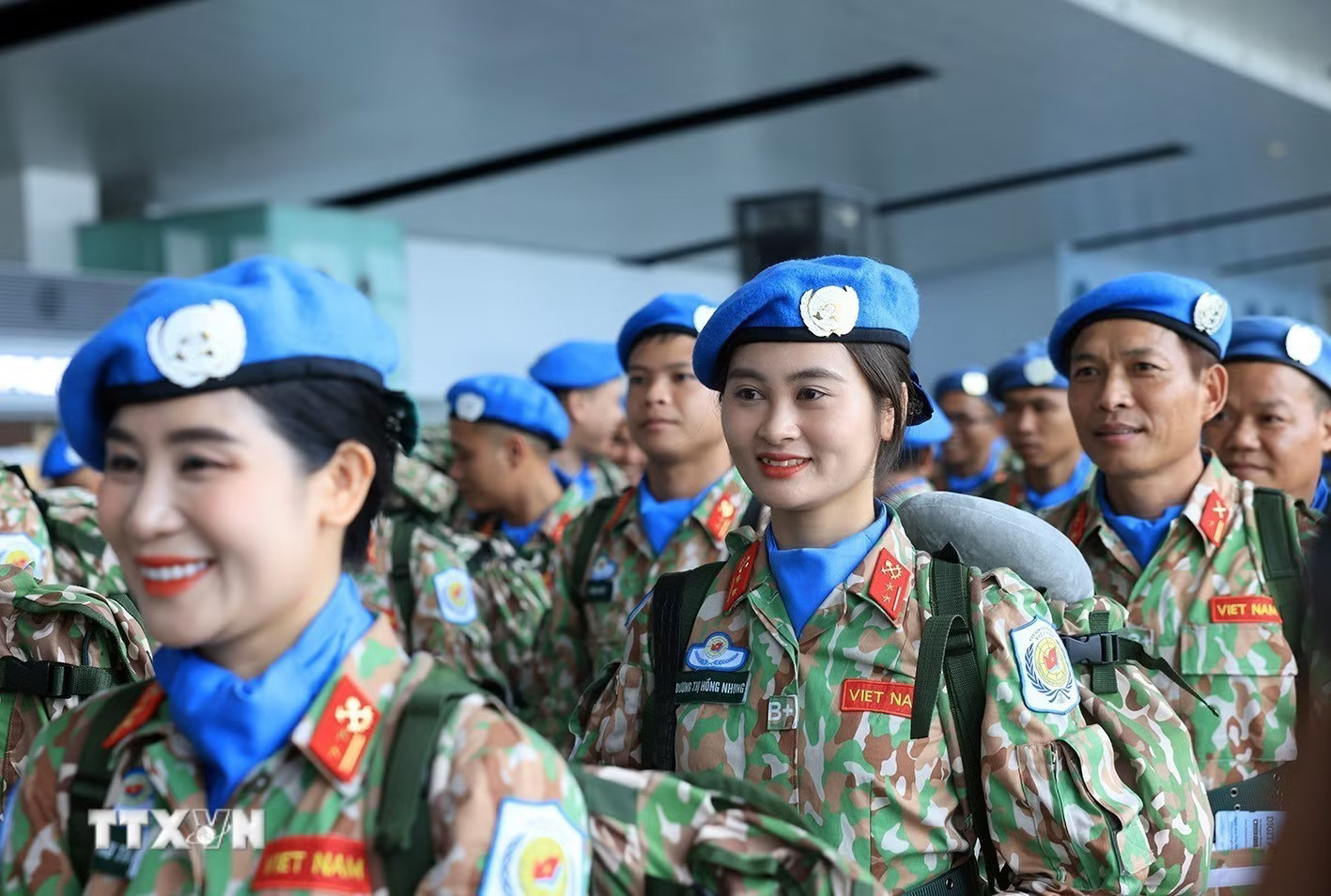 Niềm vui và tự hào của chiến sỹ Đội Công binh số 4 khi lên đường thực hiện nhiệm vụ gìn giữ hòa bình. (