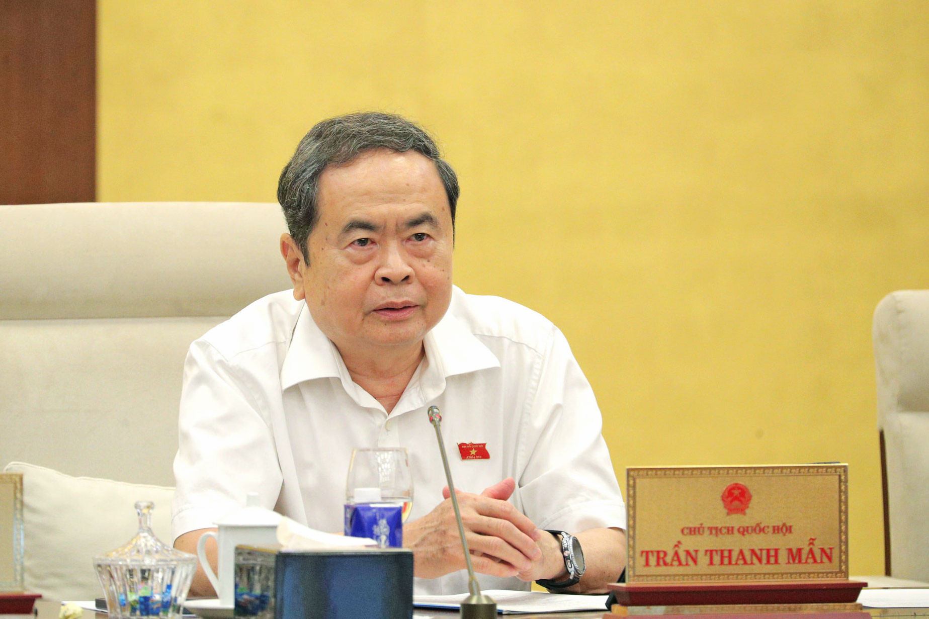 Chủ tịch Quốc hội Trần Thanh Mẫn phát biểu tại phiên họp