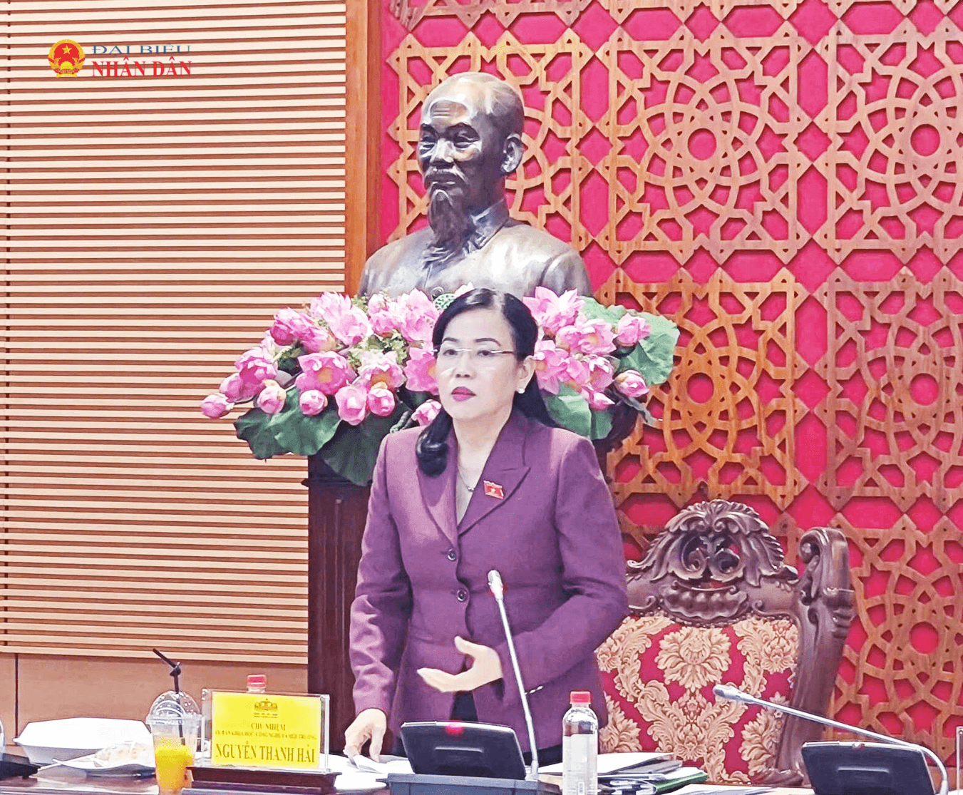 Chủ nhiệm Ủy ban Khoa học, Công nghệ và Môi trường Nguyễn Thanh Hải phát biểu tại phiên họp