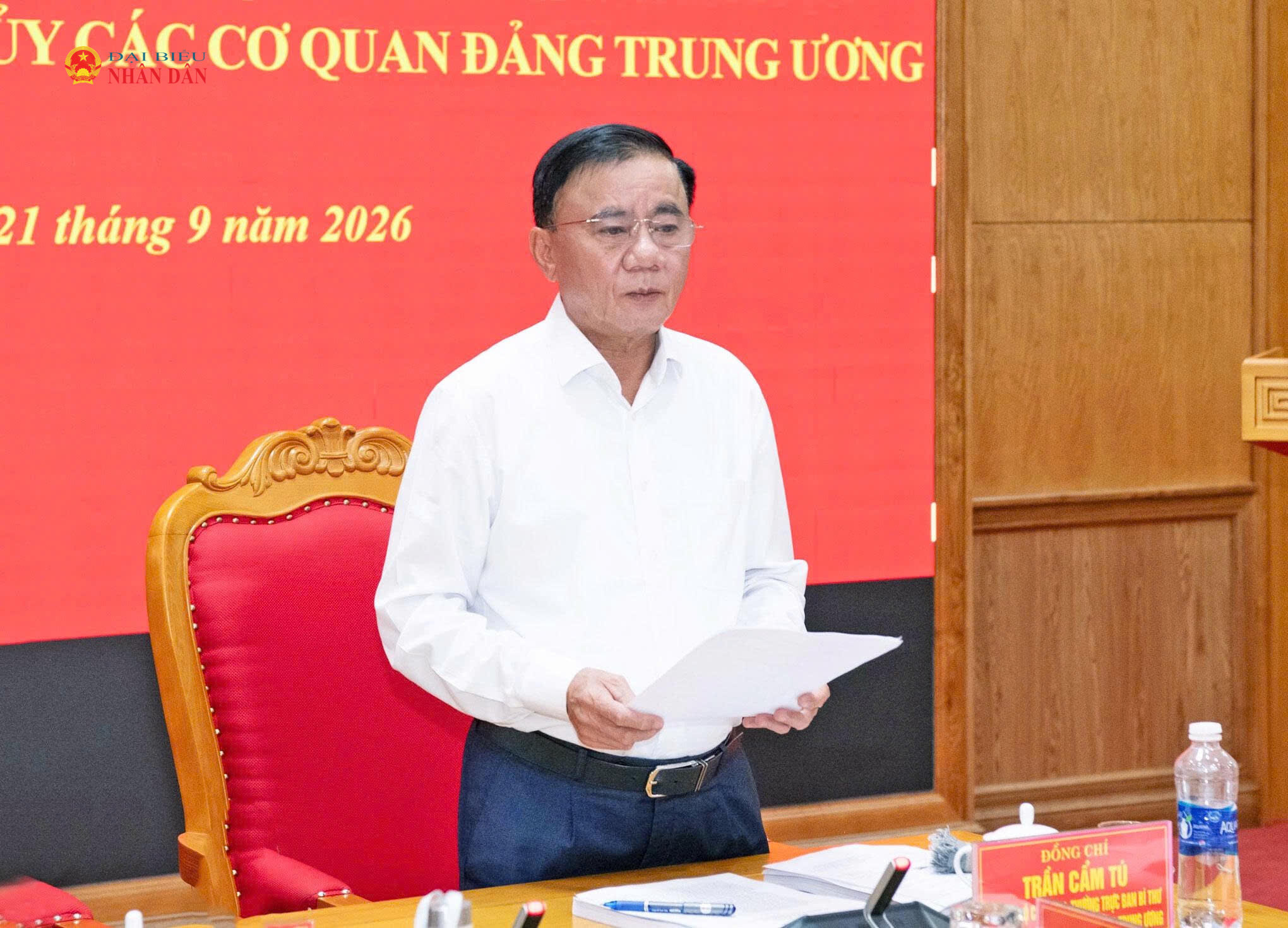 Thường trực Ban Bí thư Trần Cẩm Tú phát biểu tại hội nghị