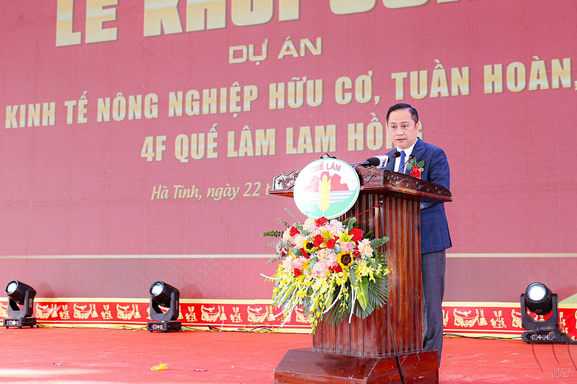Tổng Giám đốc Công ty CP Tập đoàn Quế Lâm Nguyễn Thanh Vĩnh phát biểu khai mạc.