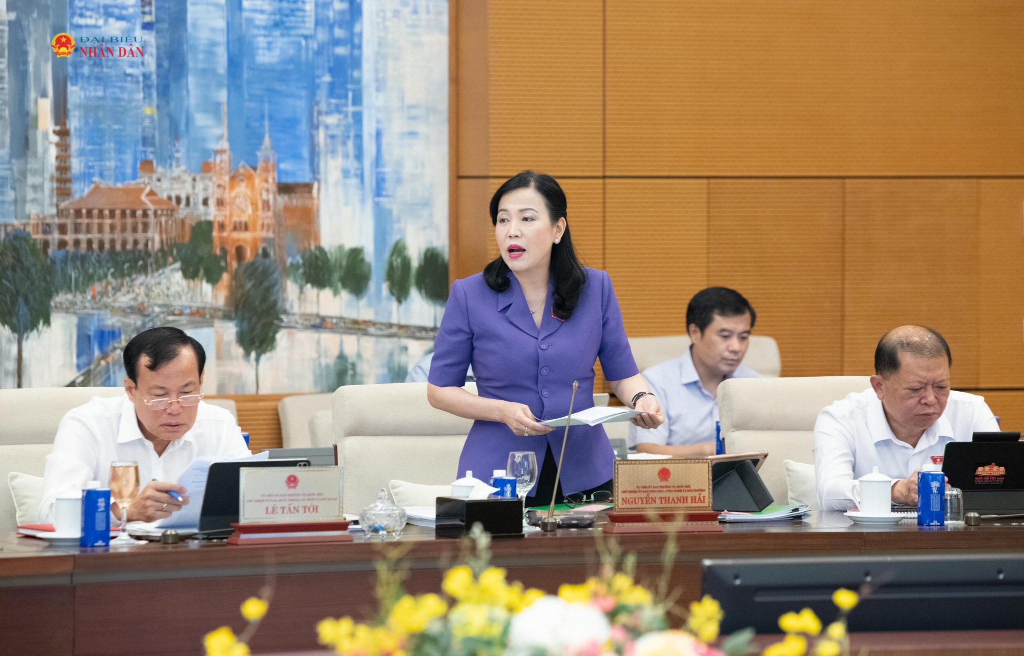 Chủ nhiệm Ủy ban Khoa học, Công nghệ và Môi trường Nguyễn Thanh Hải trình bày Báo cáo thẩm tra sơ bộ dự án Luật
