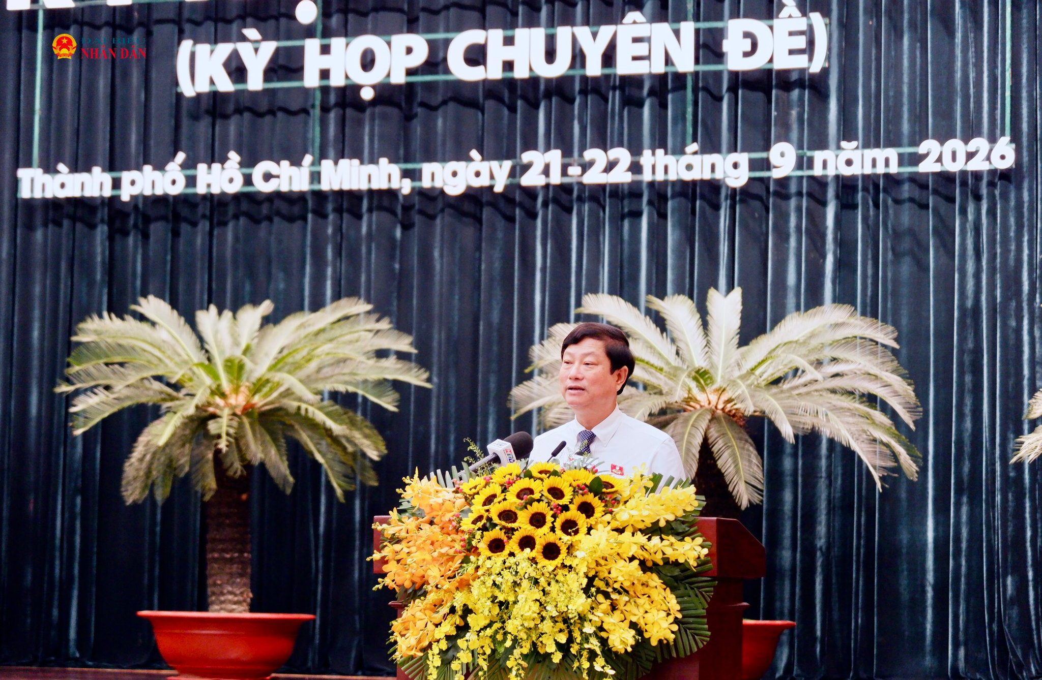 Chủ tịch HĐND TP. Hồ Chí Minh Võ Văn Minh phát biểu