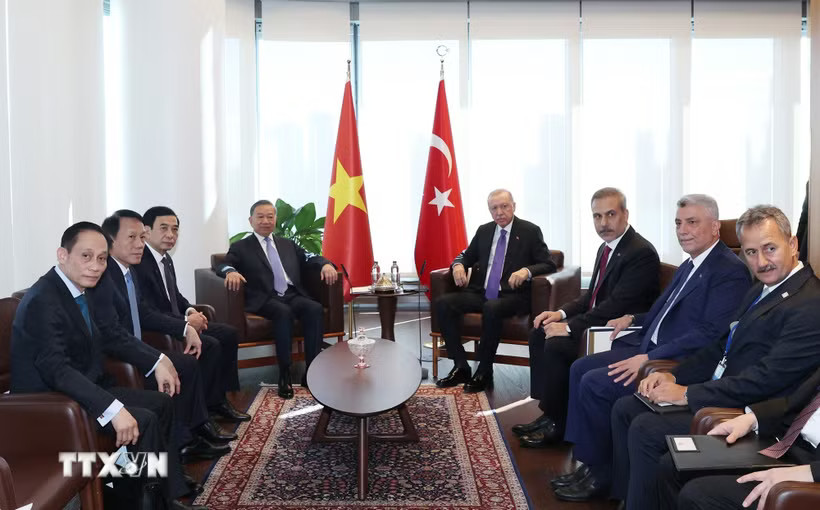 Tổng Bí thư, Chủ tịch nước Tô Lâm gặp Tổng thống Thổ Nhĩ Kỳ Recep Tayyip Erdogan. (Ảnh: Thống Nhất/TTXVN)
