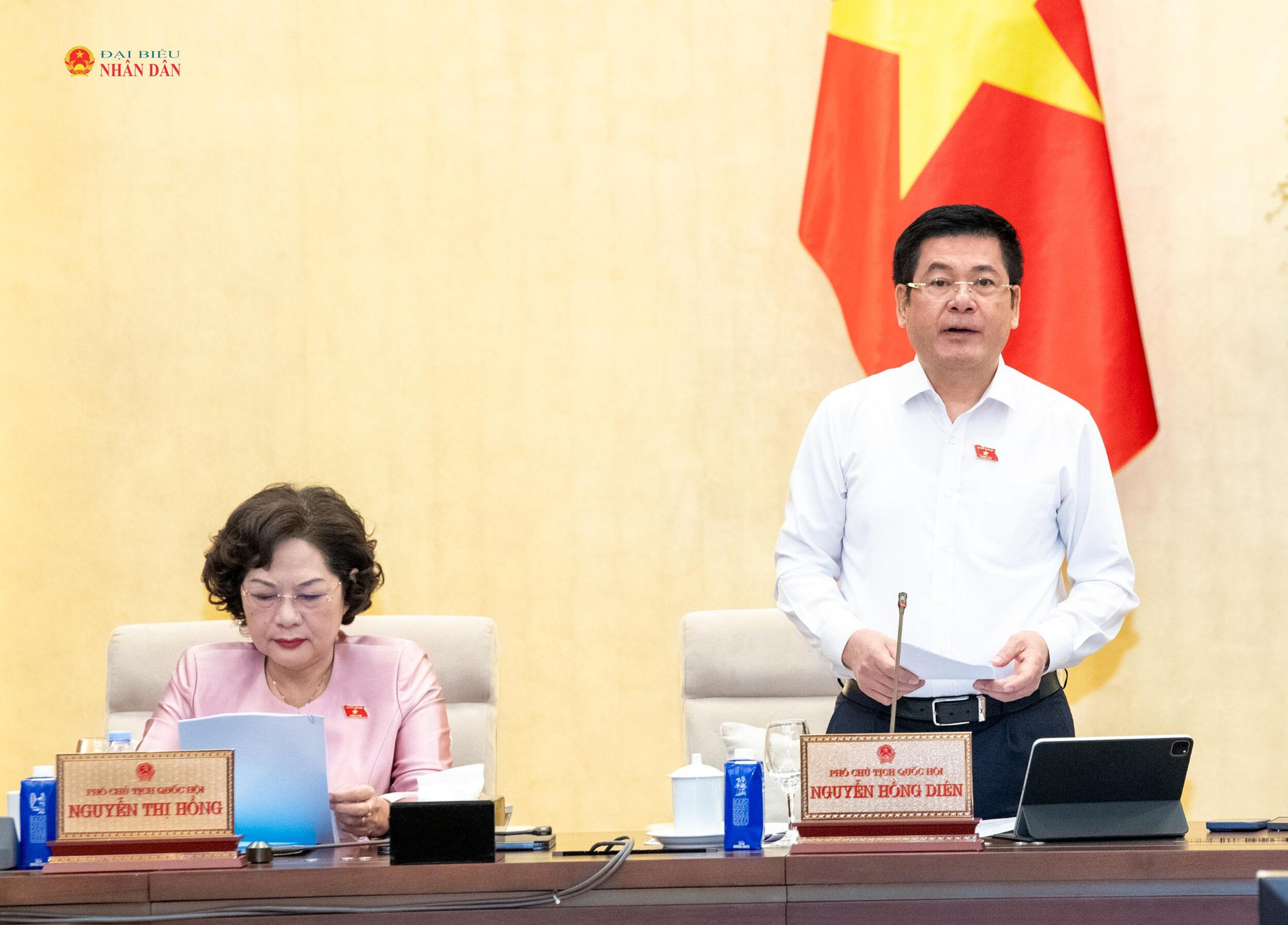 Phó Chủ tịch Quốc hội Nguyễn Hồng Diên điều hành phiên họp