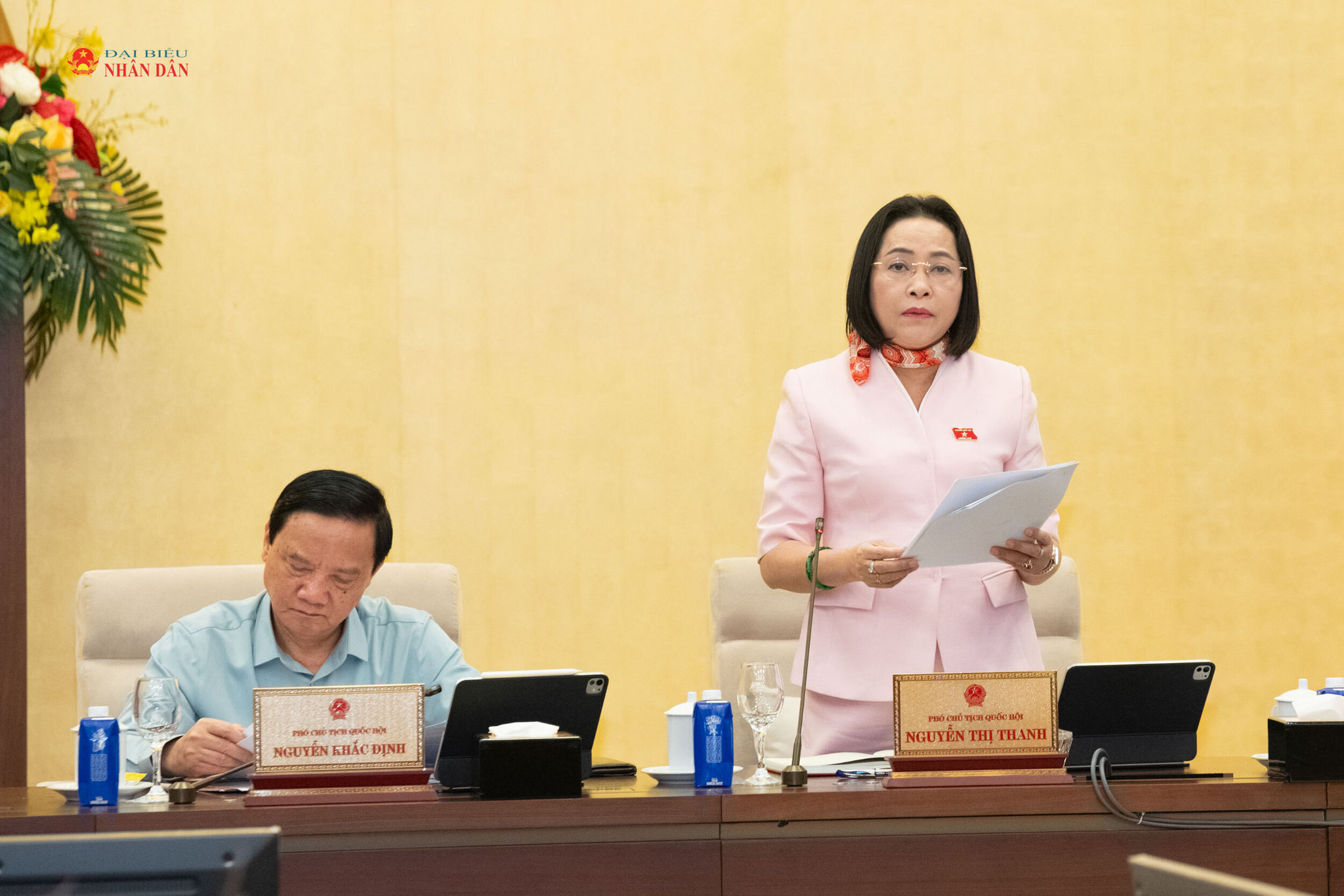 Phó Chủ tịch Quốc hội Nguyễn Thị Thanh phát biểu