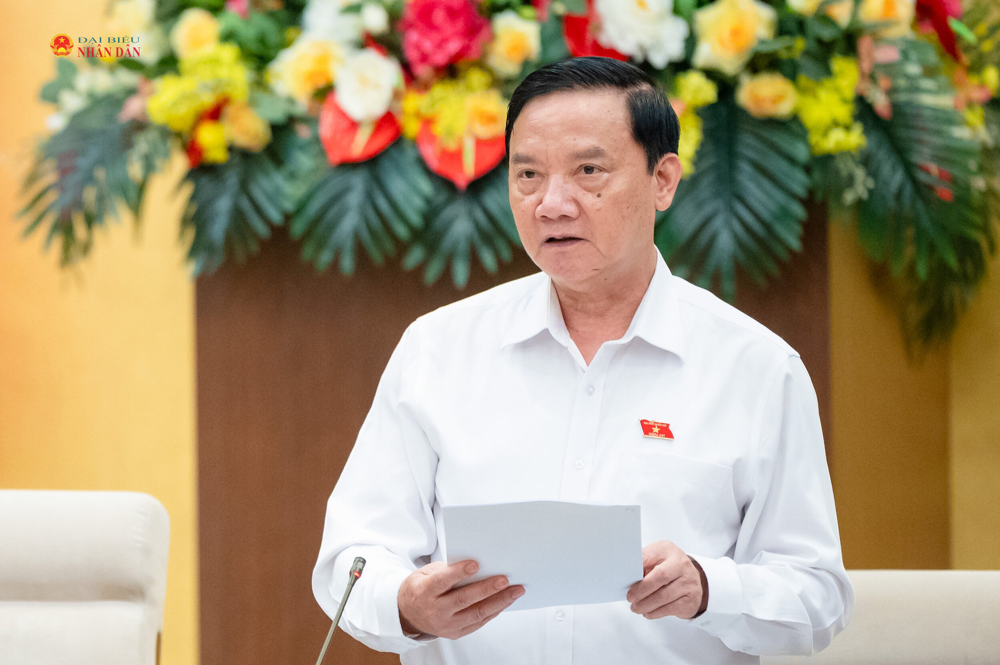 Phó Chủ tịch Quốc hội Nguyễn Khắc Định điều hành phiên họp