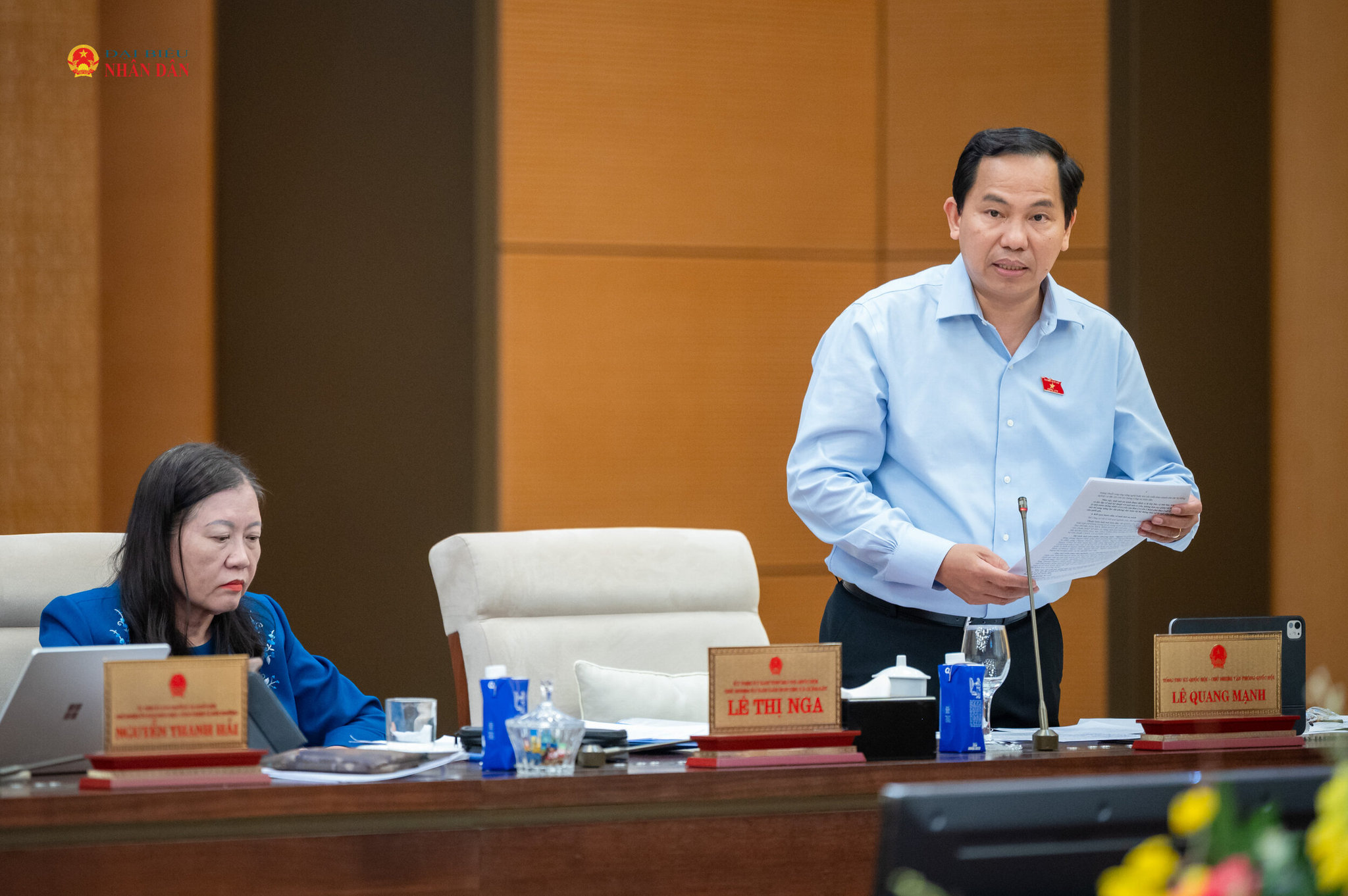 Tổng thư ký, Chủ nhiệm Văn phòng Quốc hội Lê Quang Mạnh phát biểu