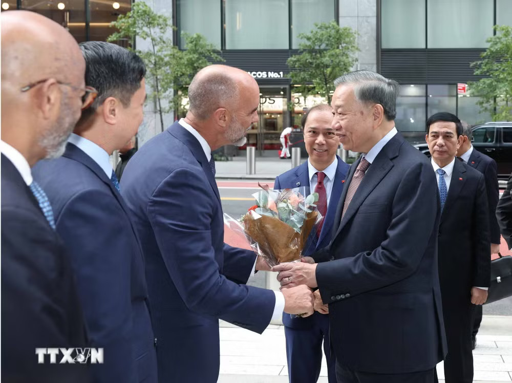 Tổng Bí thư, Chủ tịch nước Tô Lâm đến thăm, làm việc với Tập đoàn Dược phẩm Pfizer của Hoa Kỳ