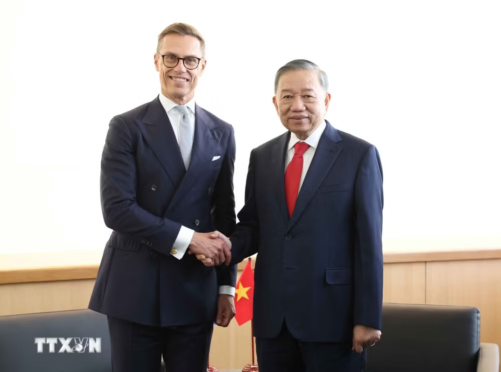 Tổng Bí thư, Chủ tịch nước Tô Lâm gặp Tổng thống Phần Lan Alexander Stubb. (Ảnh: Thống Nhất/TTXVN) Tổng Bí thư, Chủ tịch nước Tô Lâm gặp Tổng thống Phần Lan Alexander Stubb